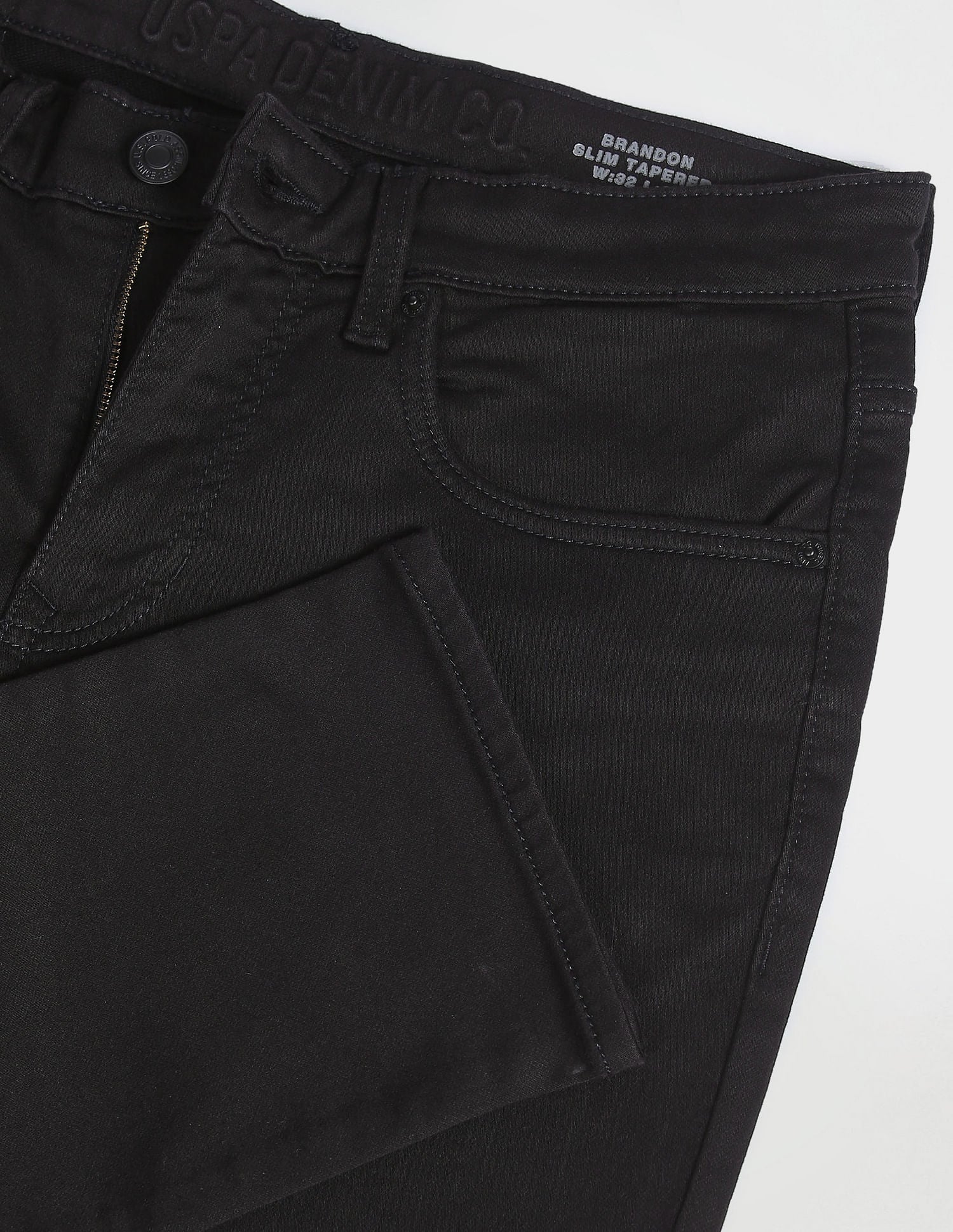 Mid Rise Brandon Slim Tapered Jeans Black - U.S. POLO ASSN. | Large