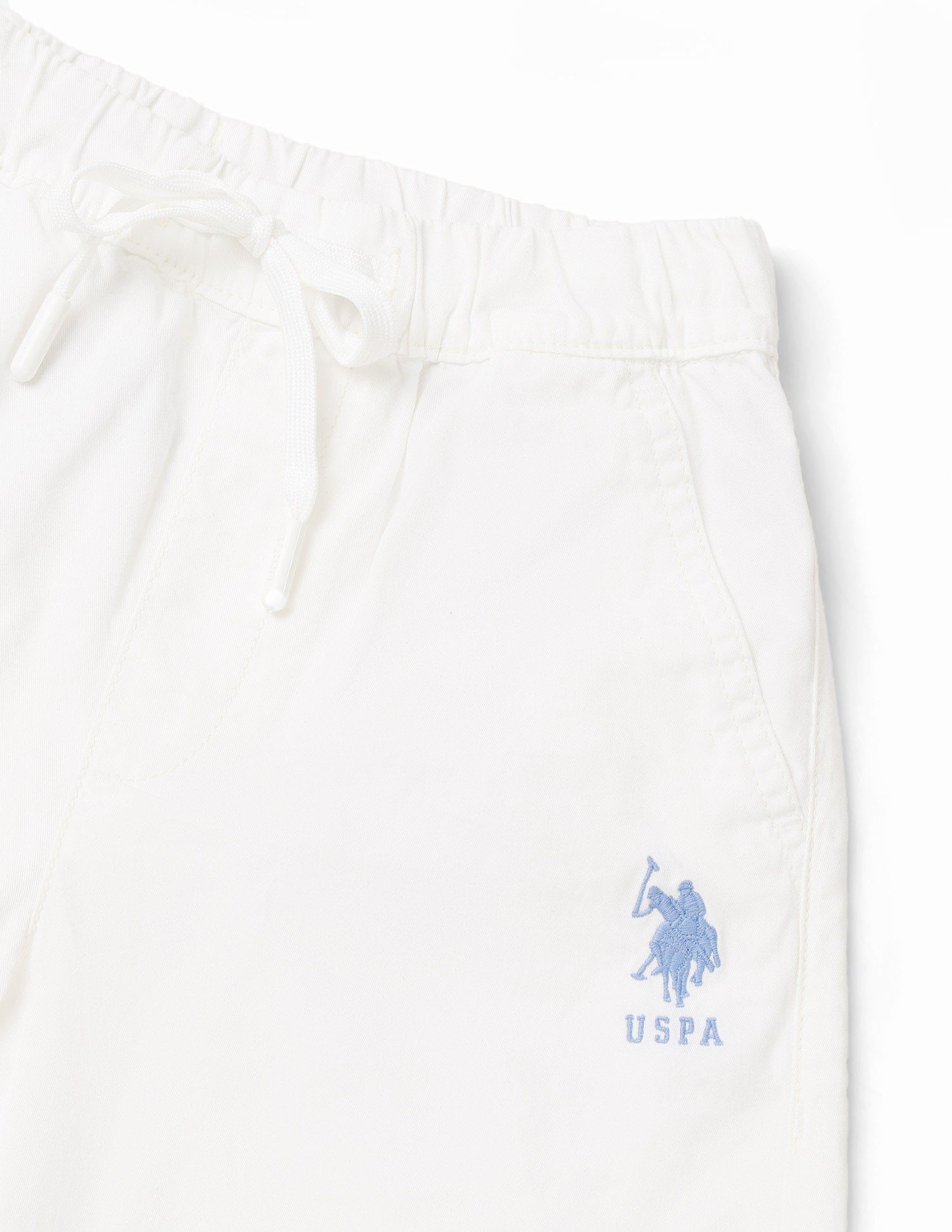 Boys Solid Regular Fit Bermuda Shorts White - U.S. POLO ASSN. | Large