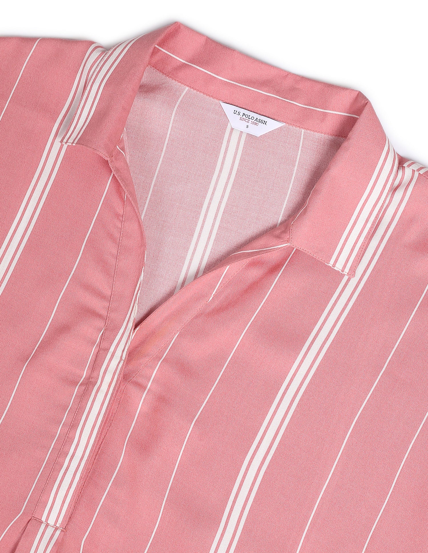 Extended Sleeve Vertical Stripe Top Pink - U.S. POLO ASSN. | Large