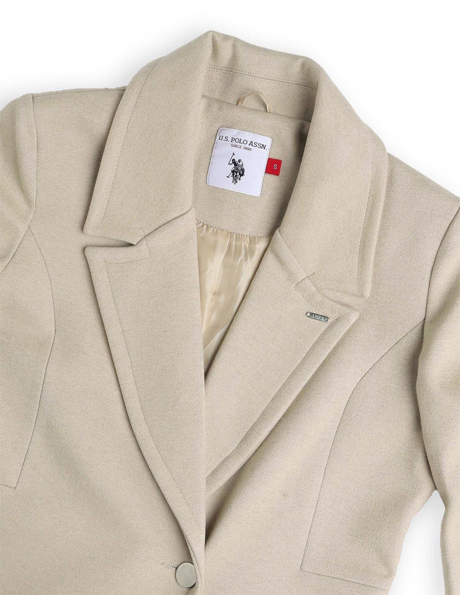 Soild Regular Fit Single Breasted Coat Brown - U.S. POLO ASSN. | Large