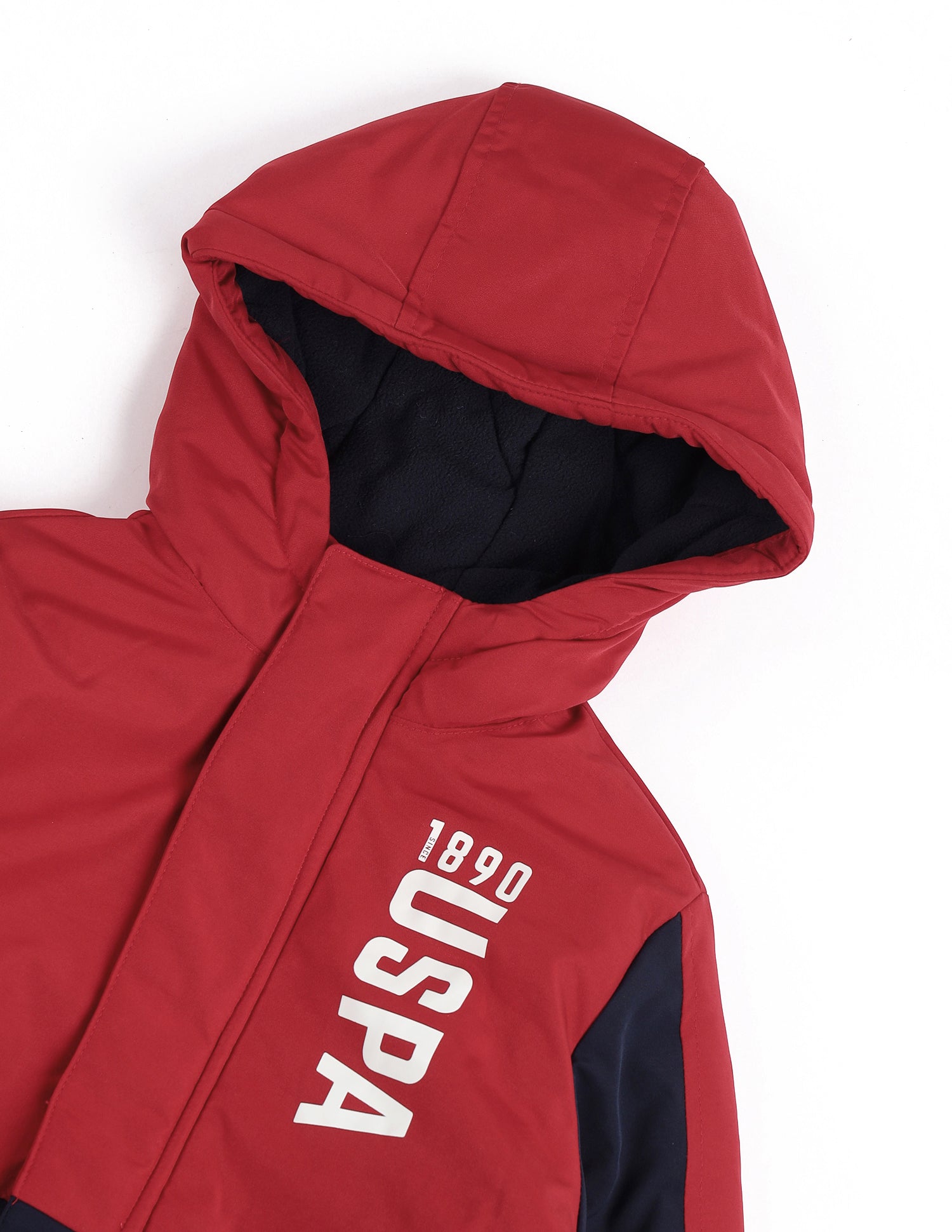 Boys Colour Blocked Hooded Jacket Red - U.S. POLO ASSN. | Large