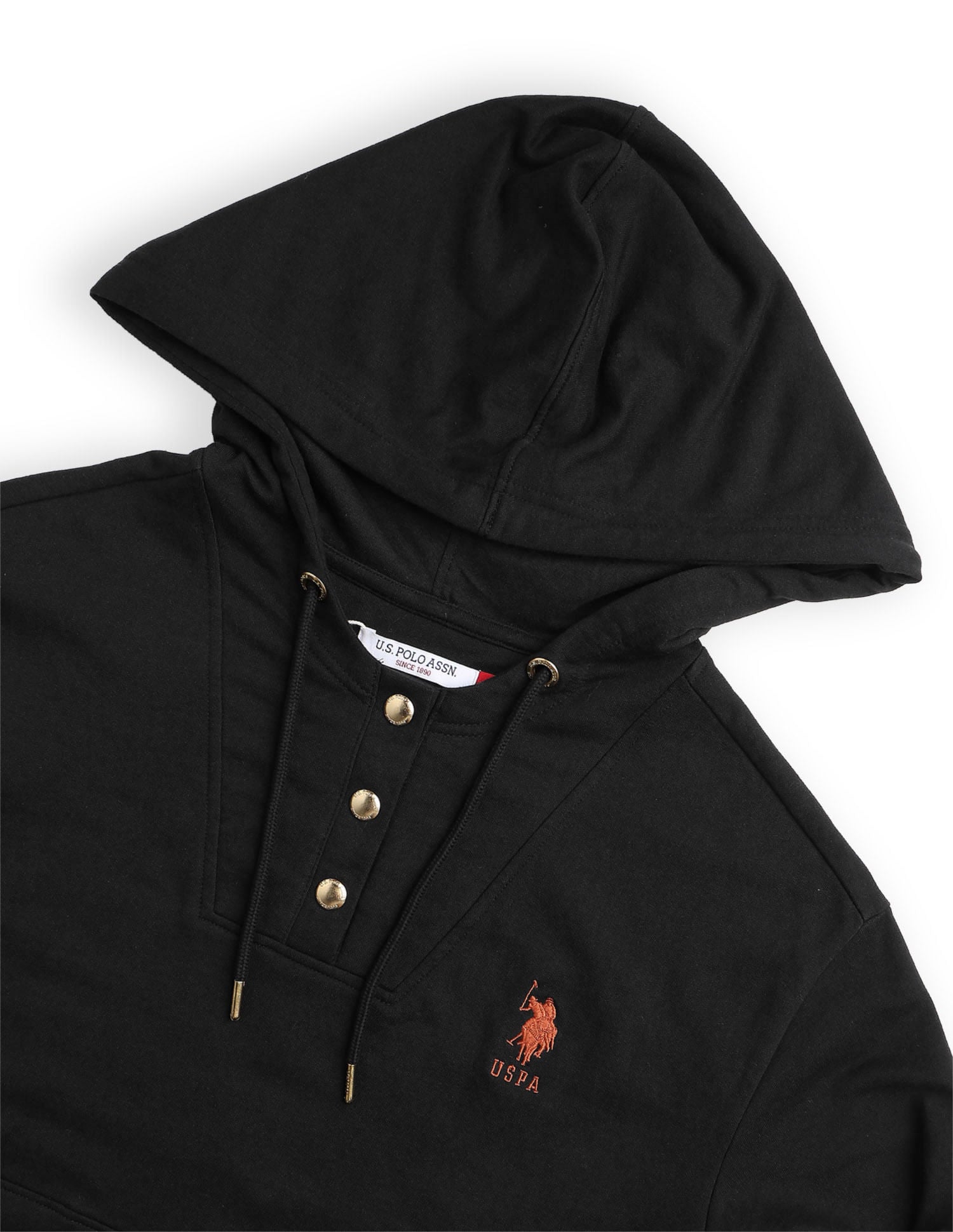 Appliqued Regular Fit Hooded Sweater Black - U.S. POLO ASSN. | Large