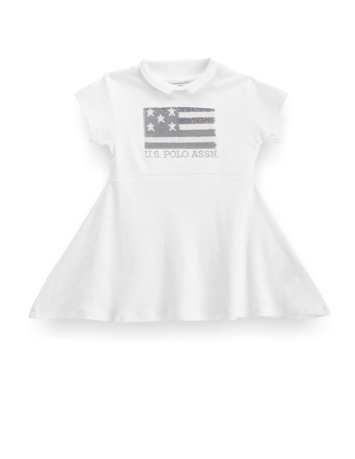 Girls Flip Sequin Flag Dress White - U.S. Polo Assn. India | Large