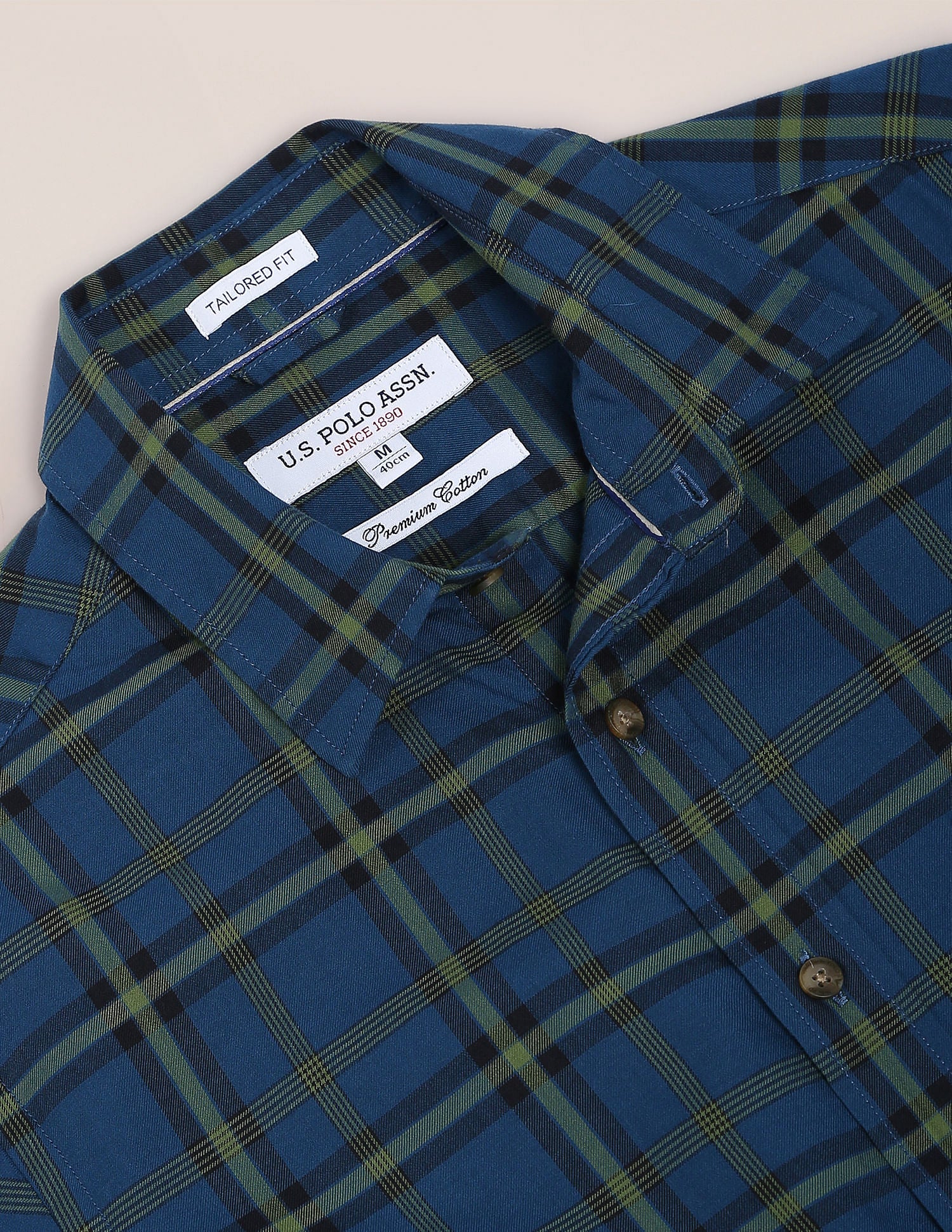 Tartan Check Twill Casual Shirt Navy - U.S. Polo Assn. India | Large