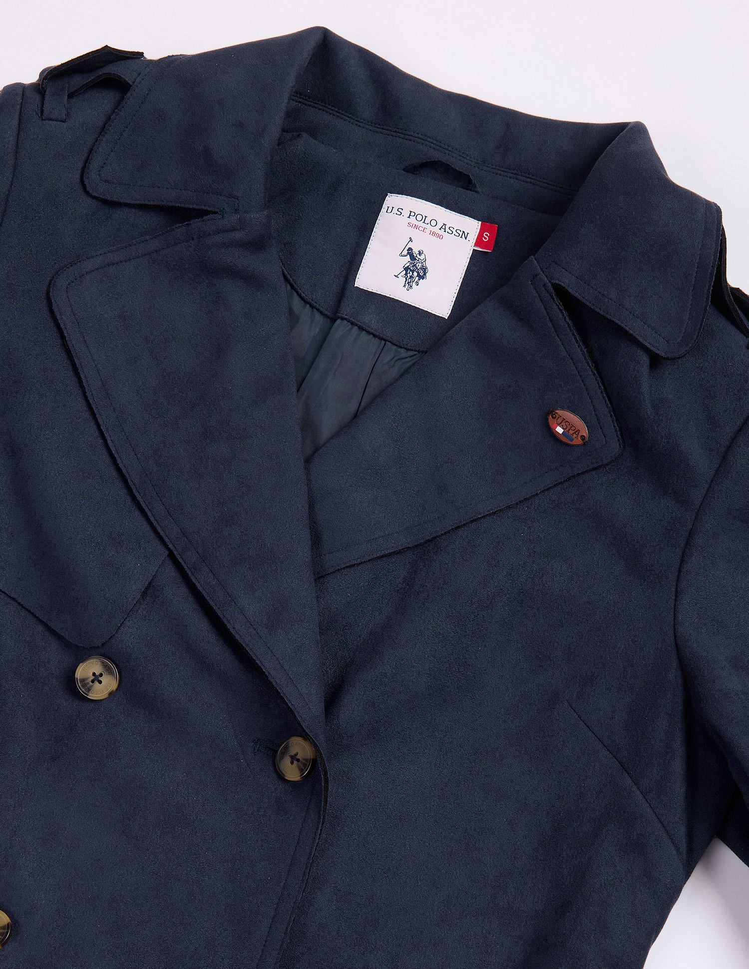 Longline Lapel Collar Jacket Navy - U.S. Polo Assn. India | Large