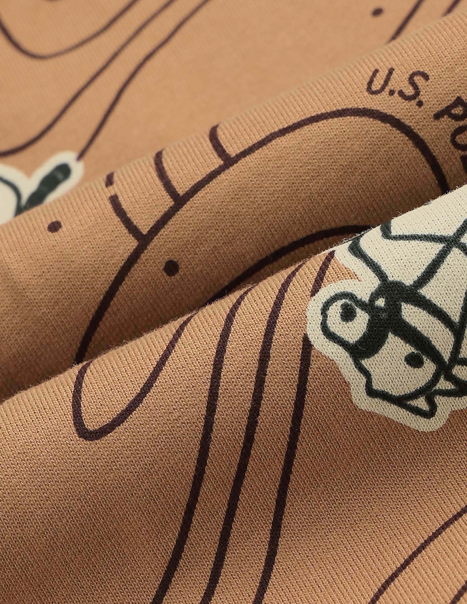 Boys Graphic Brand Printed Regular Fit Joggers Light Brown - U.S. POLO ASSN. | Large