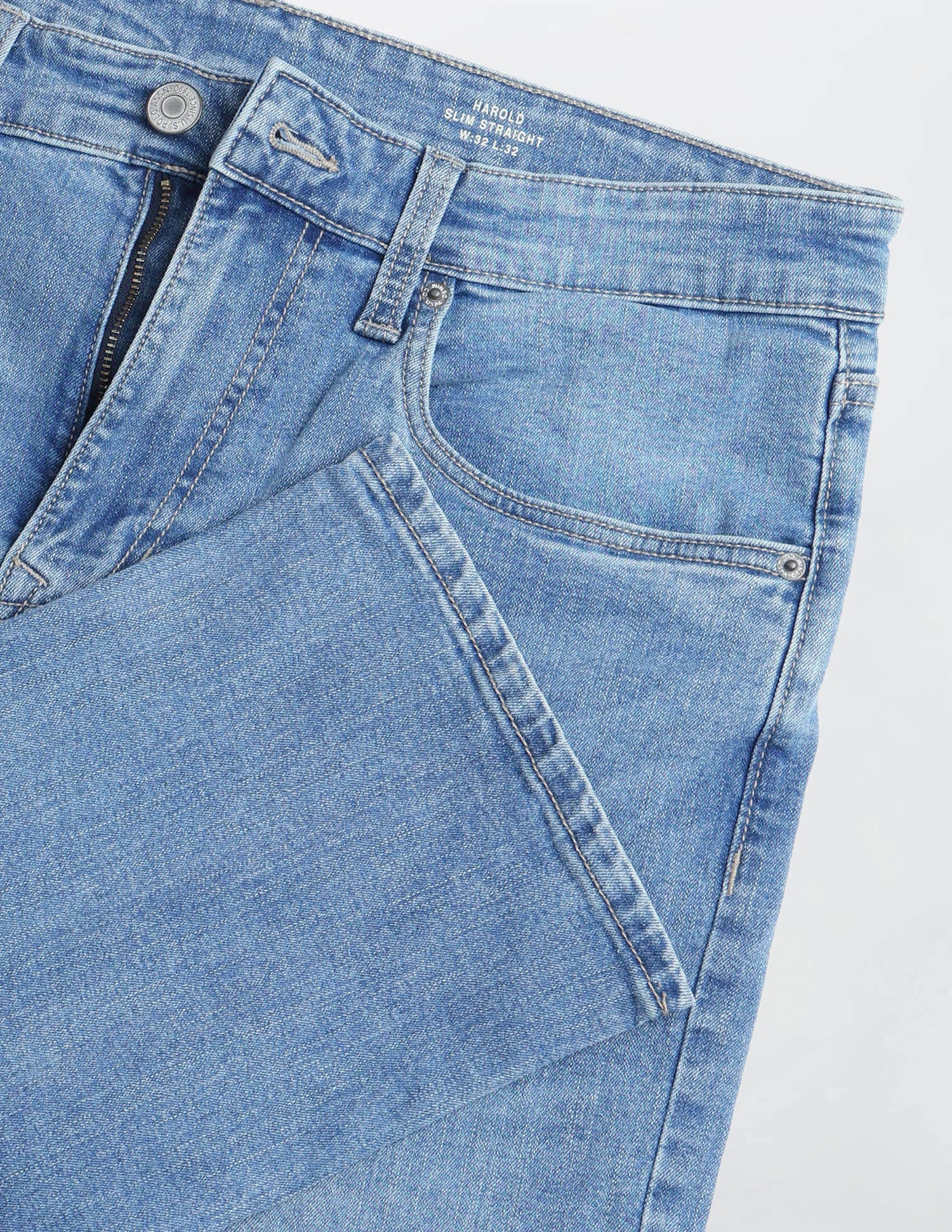 Harold Slim Straight Fit Blue Jeans Light Indigo - U.S. Polo Assn. India | Large