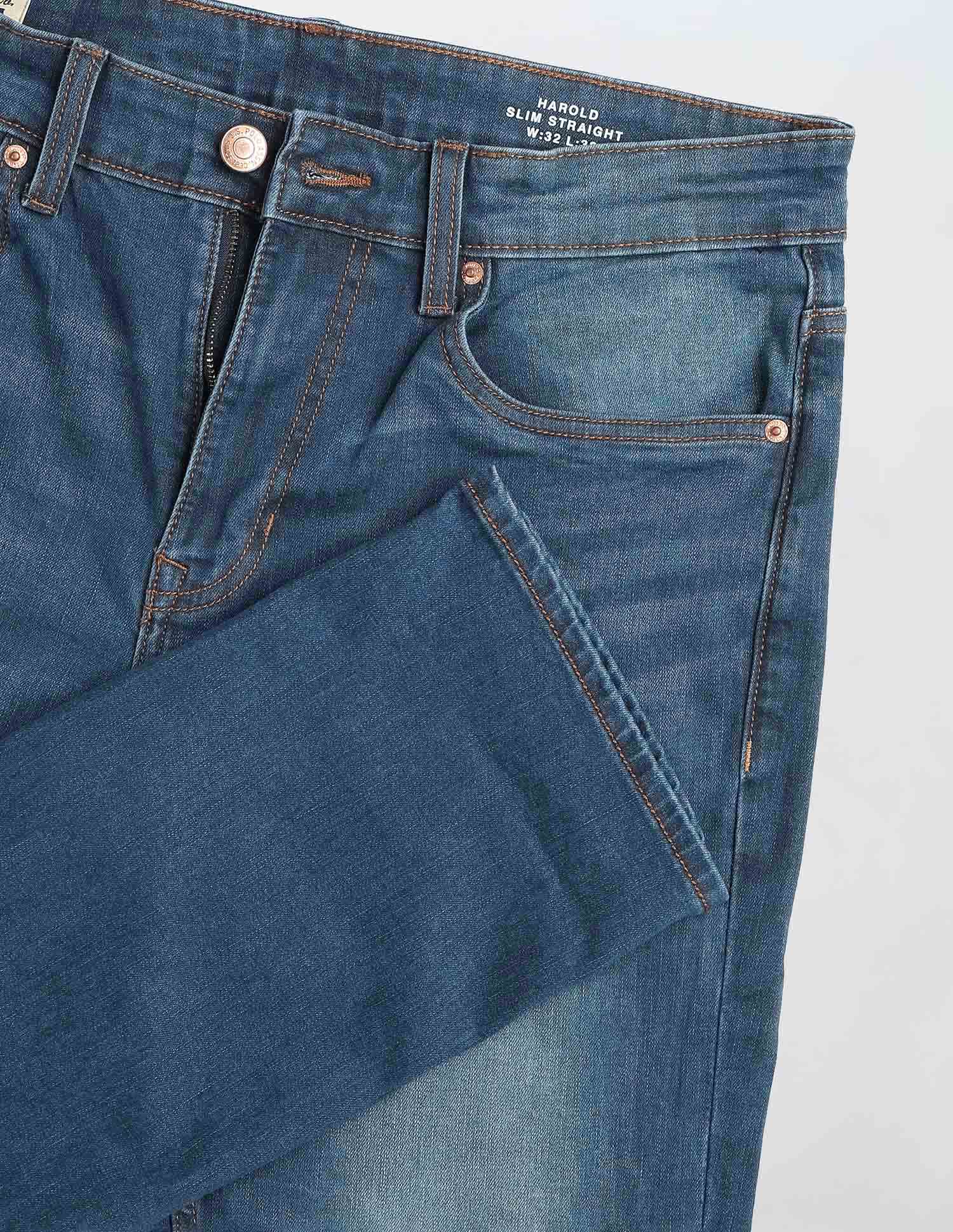 Harold Slim Straight Fit Blue Jeans Indigo - U.S. Polo Assn. India | Large