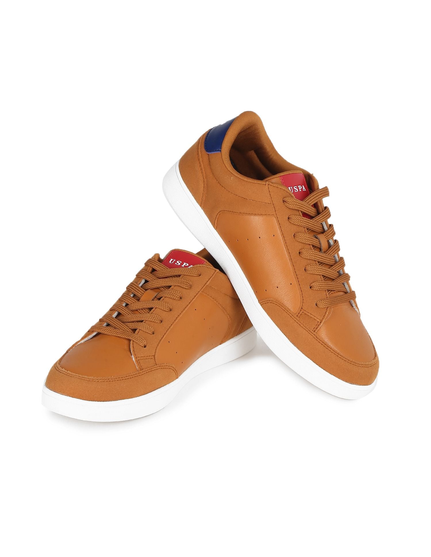 Contrast Sole Lace Up Liotto Sneakers Tan - U.S. Polo Assn. India | Large