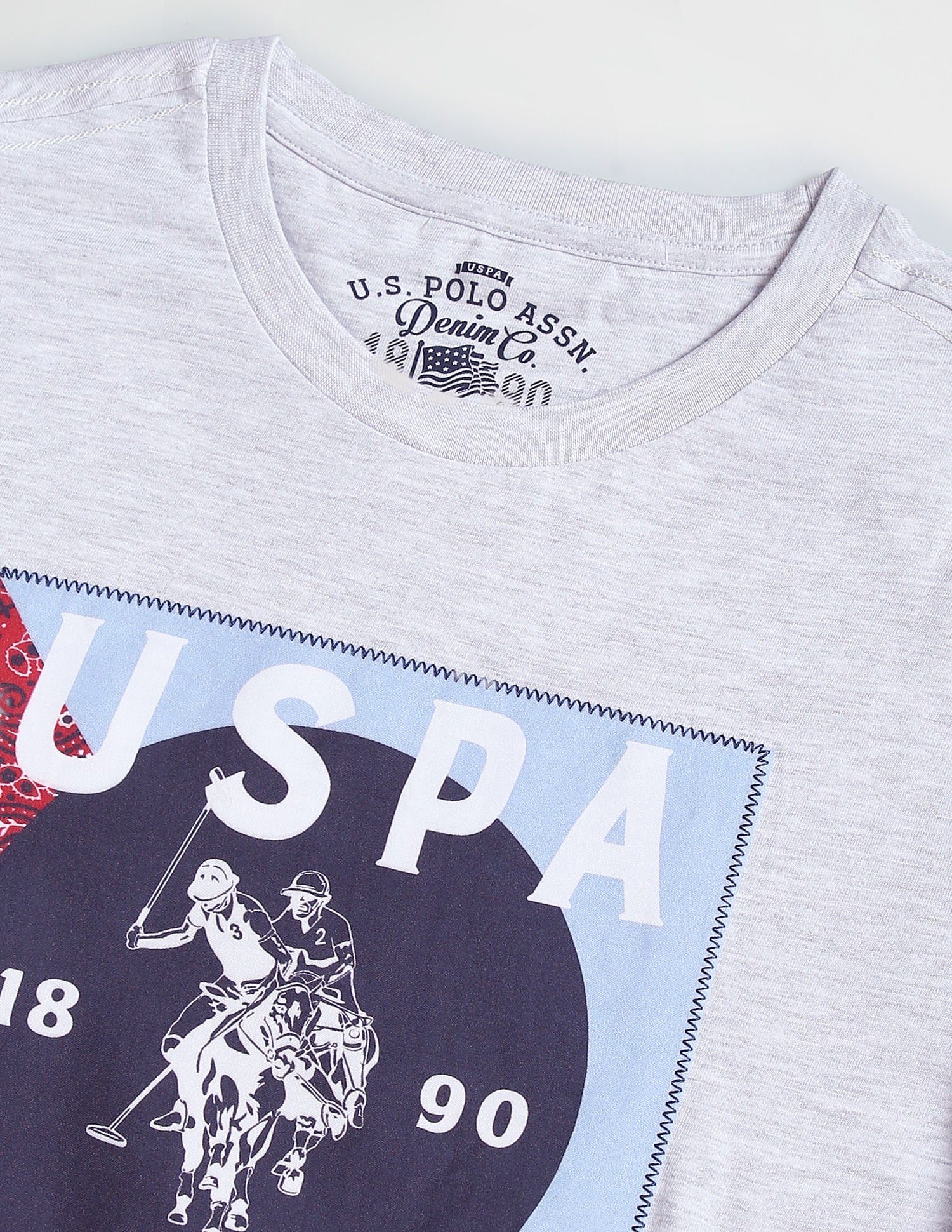 Crew Neck Graphic Print T-Shirt Grey - U.S. POLO ASSN. | Large