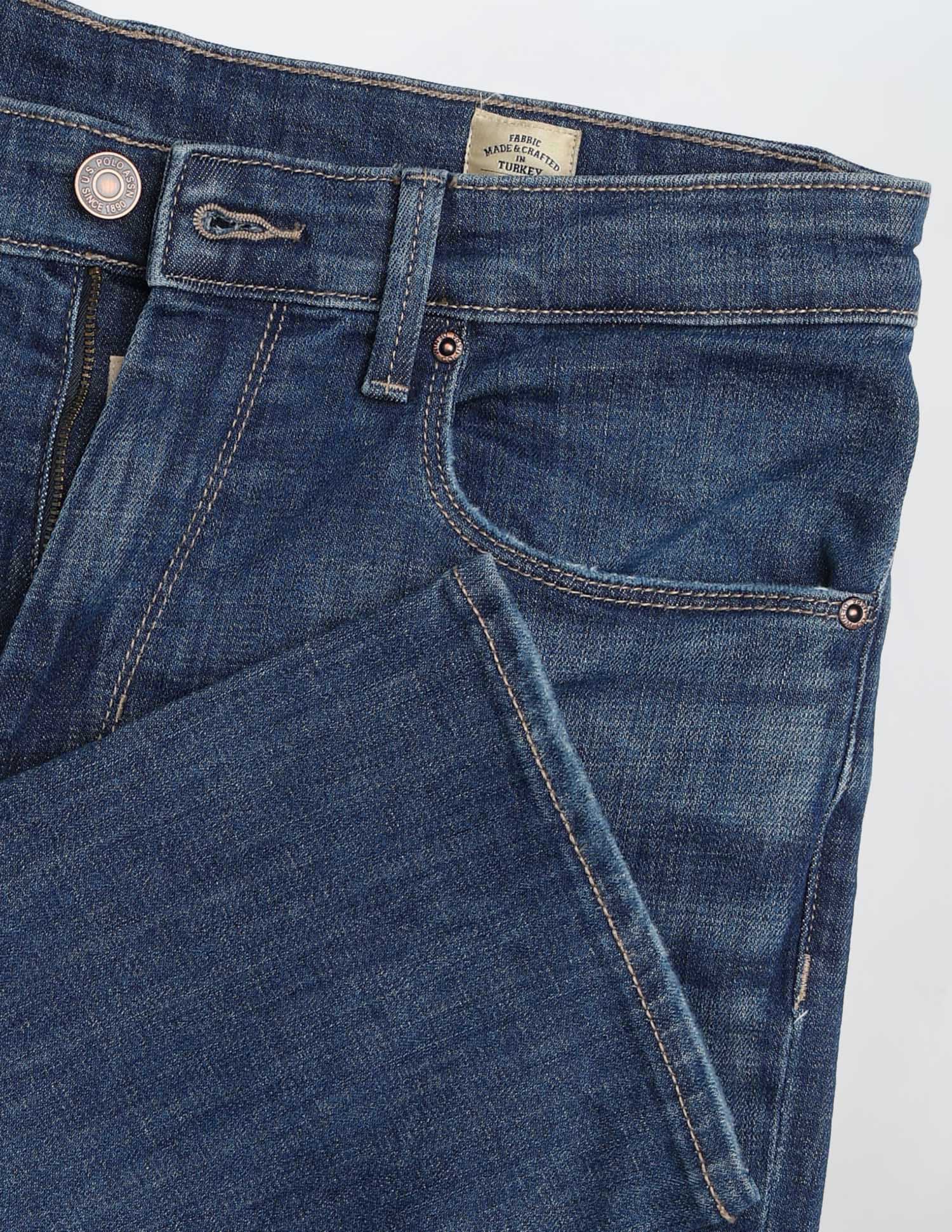 Harold Slim Straight Fit Blue Jeans Blue - U.S. POLO ASSN. | Large