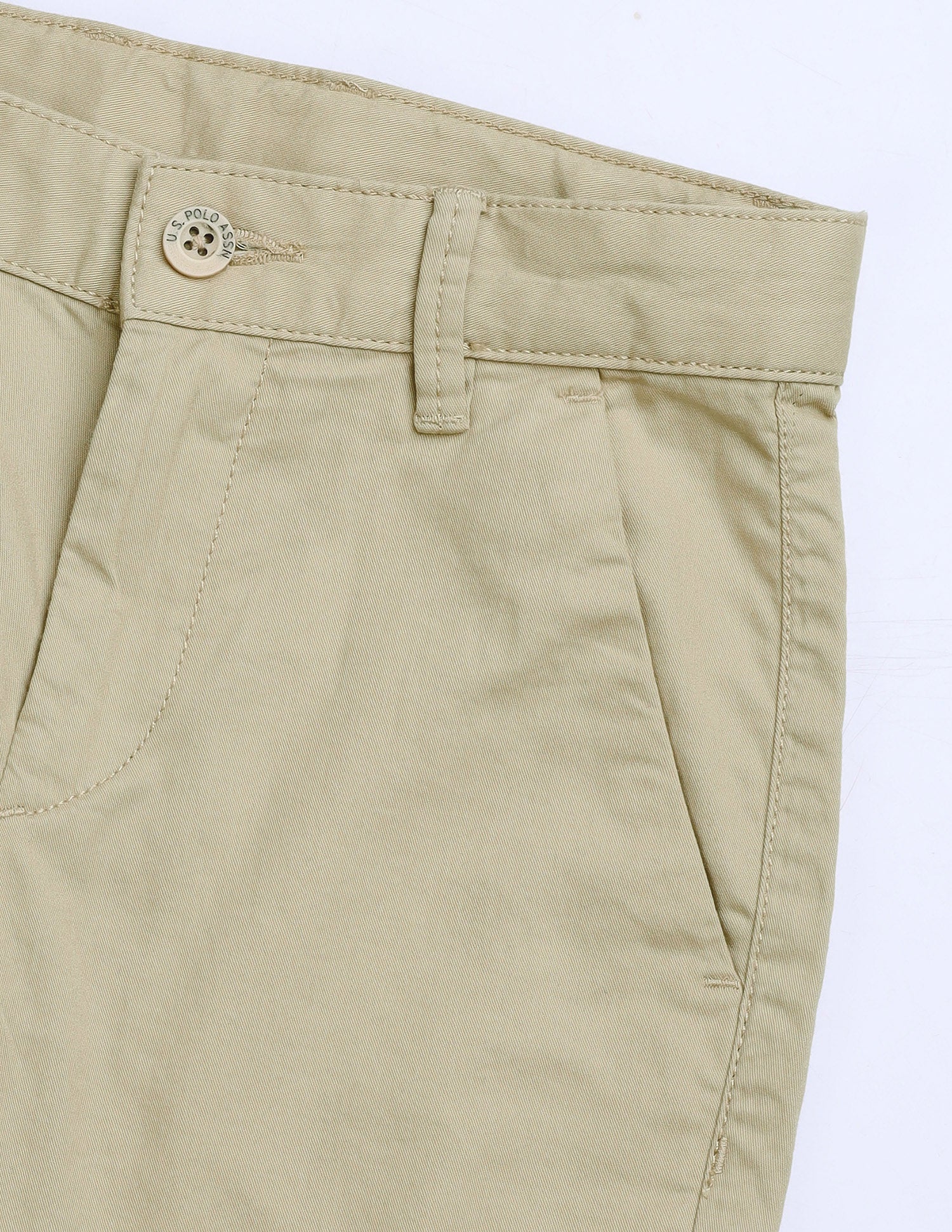 Mid Rise Slim Fit Shorts Khaki - U.S. Polo Assn. India | Large