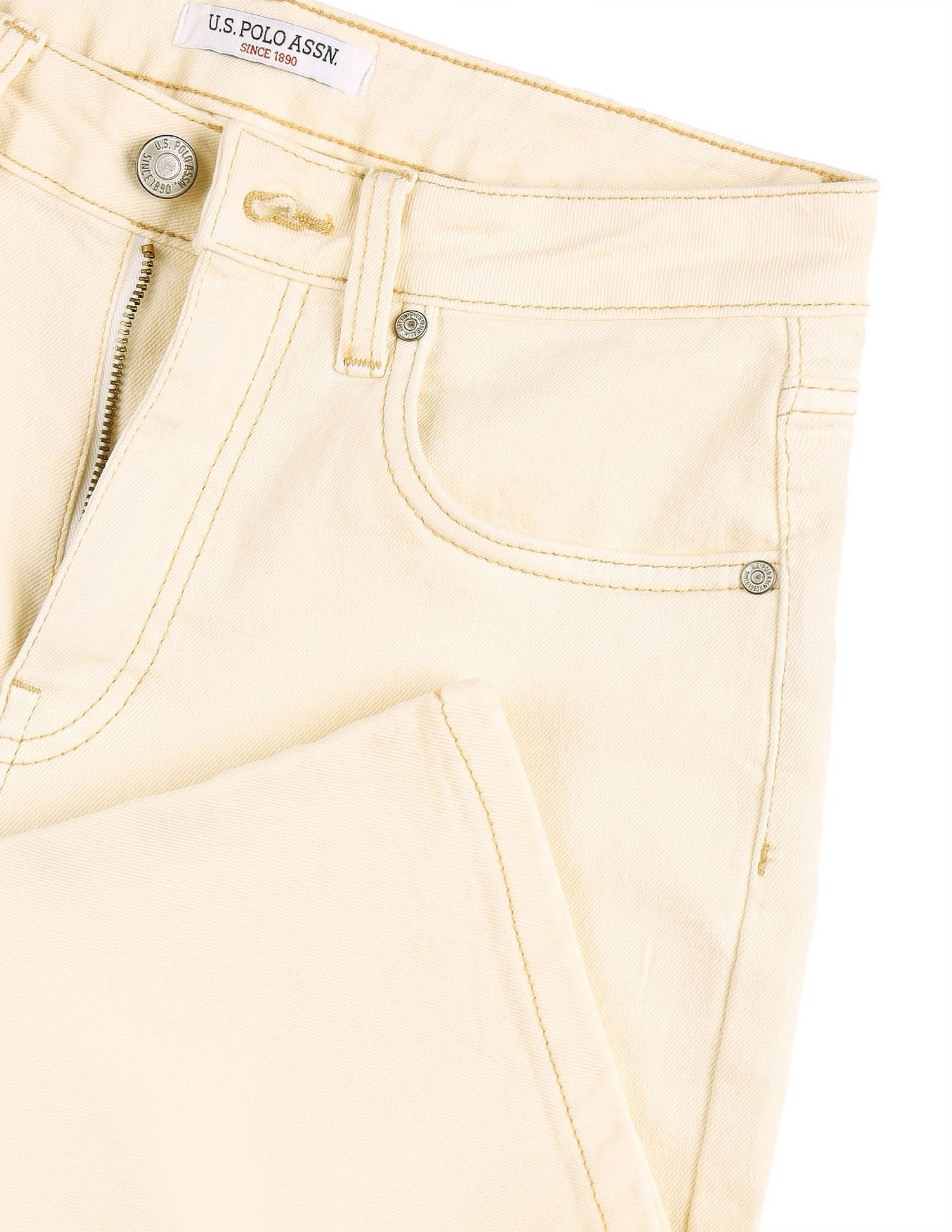 High Rise Straight Fit Jeans Ecru - U.S. POLO ASSN. | Large