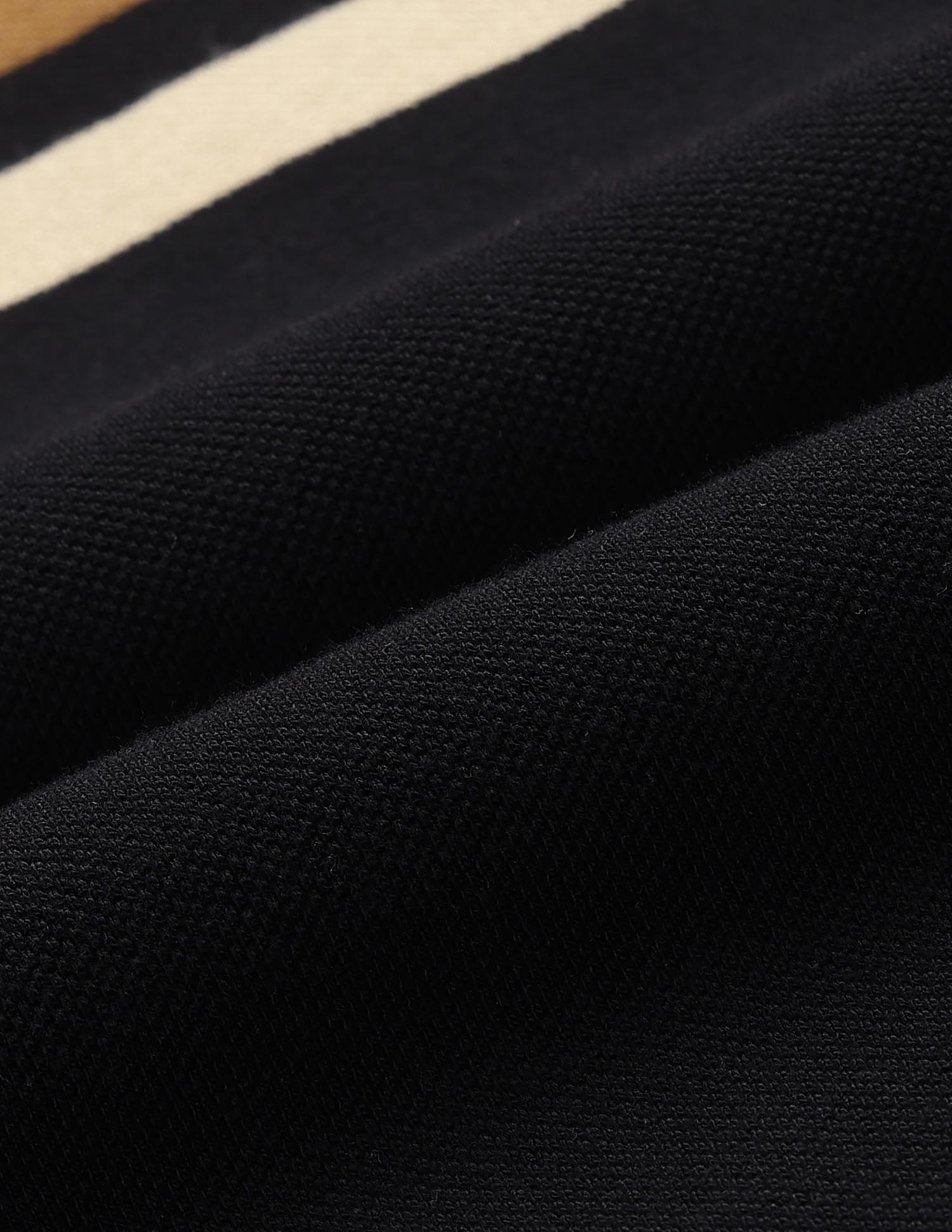 Horizontal Striped Modern Monochrome Polo Shirt Black - U.S. Polo Assn. India | Large