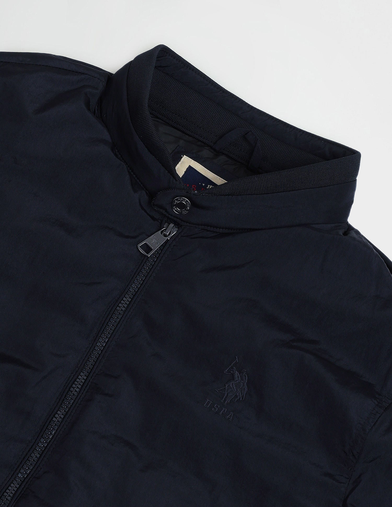 Regular Fit Solid Casual Jacket Navy - U.S. Polo Assn. India | Large