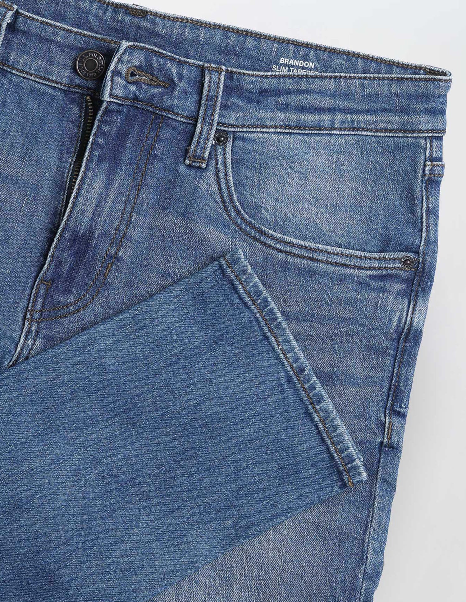 Brandon Slim Tapered Fit Blue Jeans Dark Blue - U.S. Polo Assn. India | Large