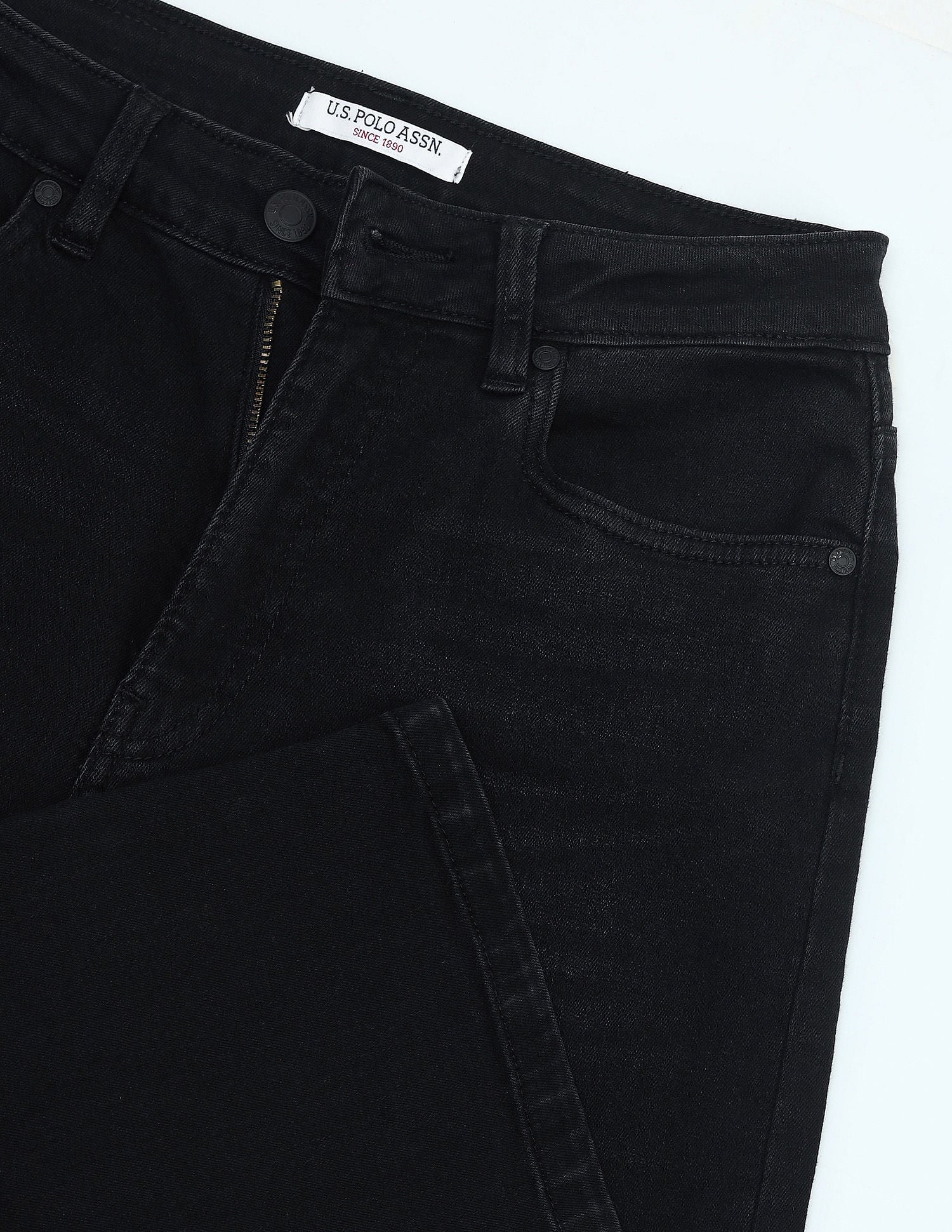 High Rise Wide Leg Jeans Black - U.S. POLO ASSN. | Large