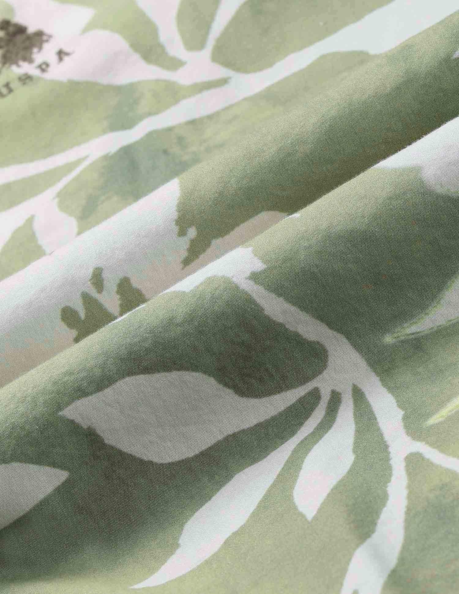 Regular Fit Floral Printed Shirt Green - U.S. Polo Assn. India | Large