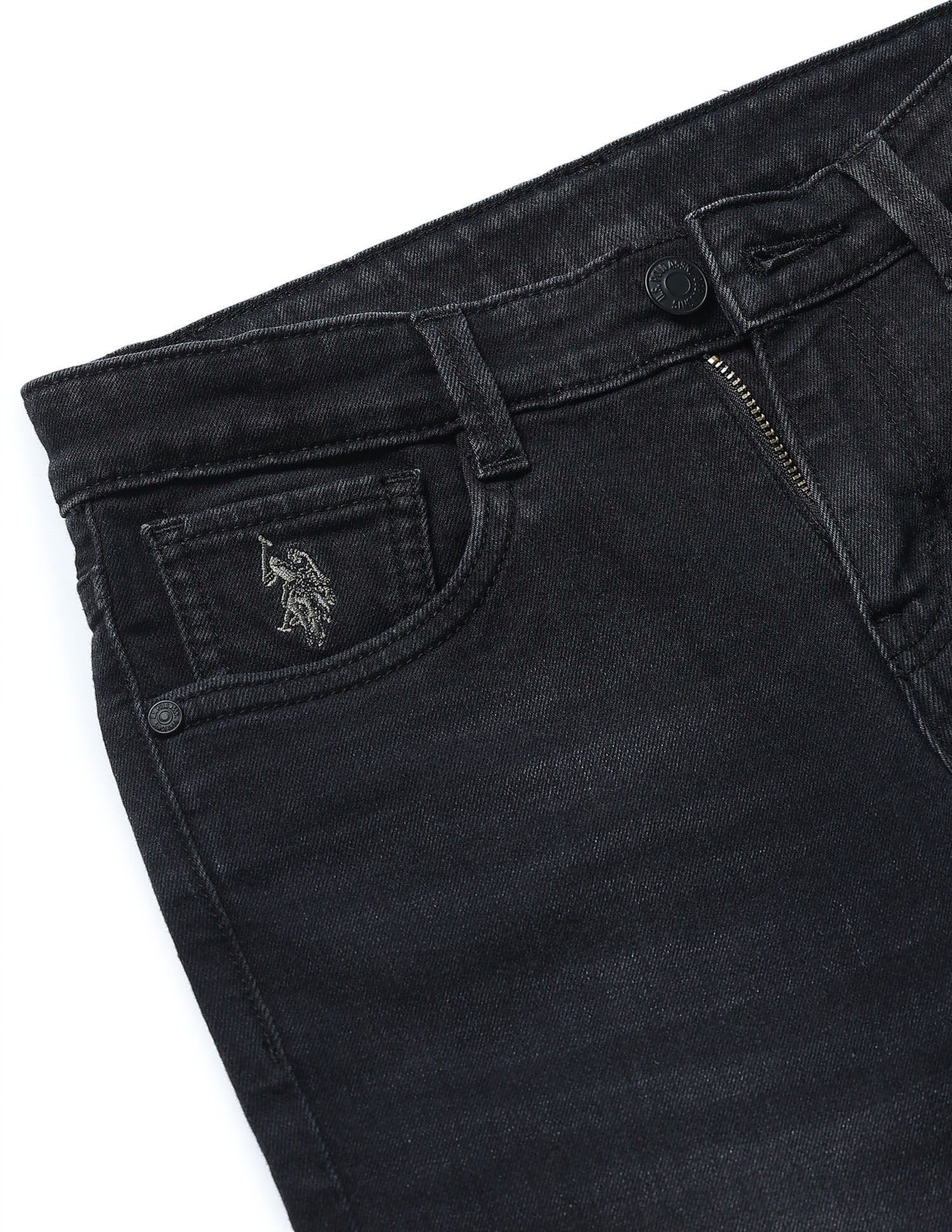 Relaxed Fit Whiskered Jeans Black - U.S. Polo Assn. India | Large