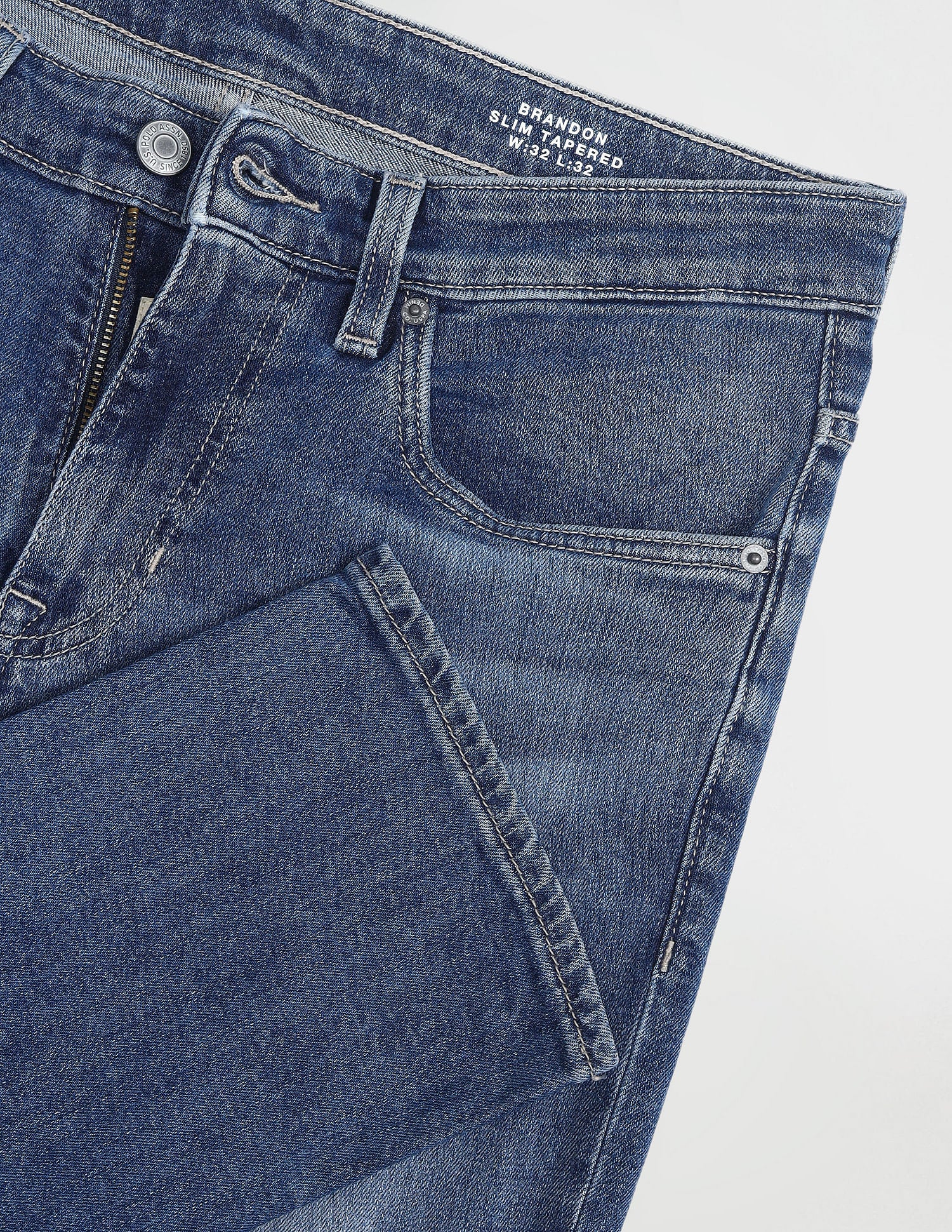 Brandon Slim Tapered Fit Blue Jeans Blue - U.S. POLO ASSN. | Large