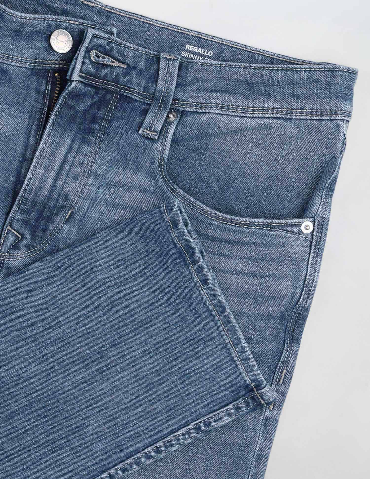 Regallo Skinny Fit Blue Jeans Light Blue - U.S. Polo Assn. India | Large