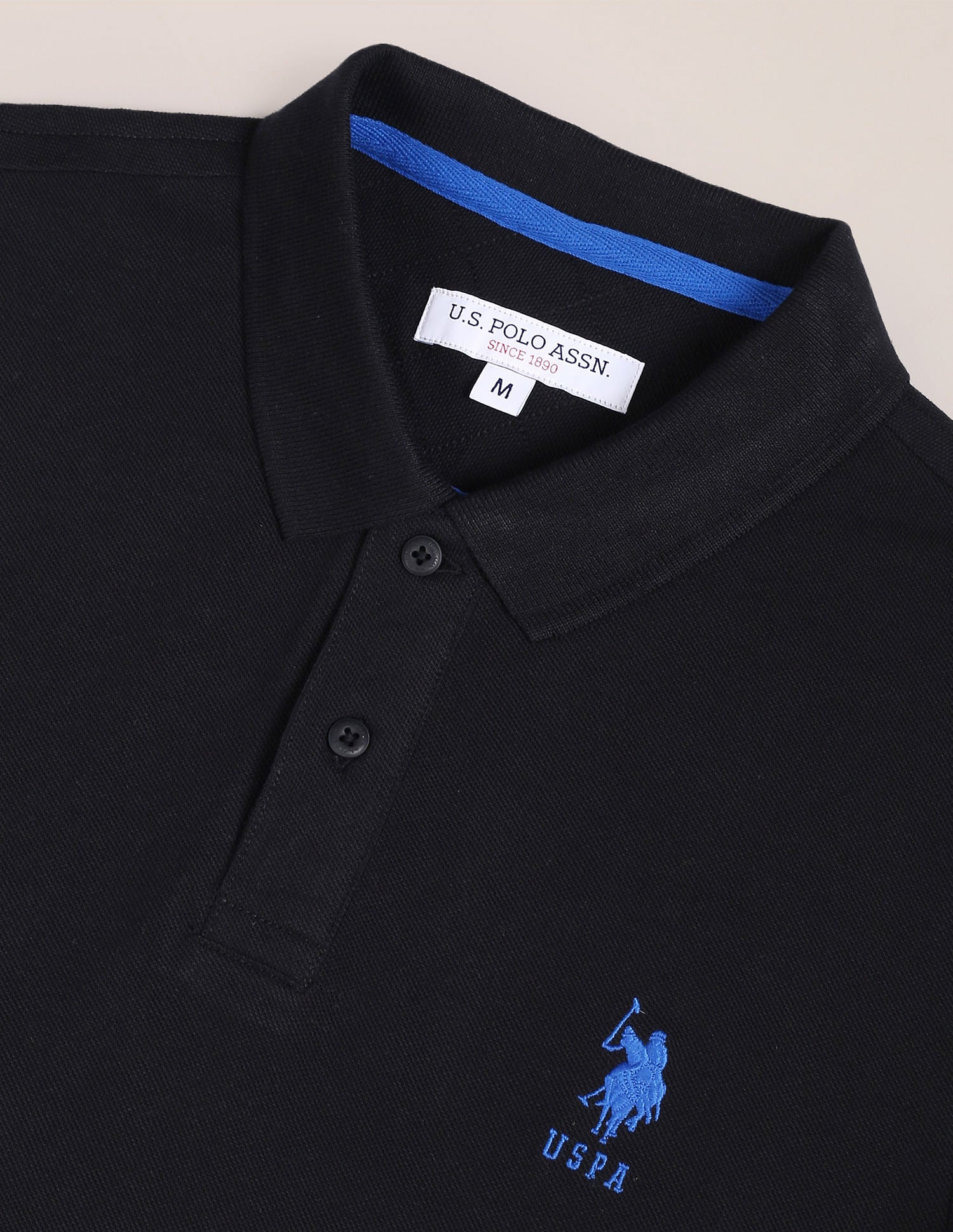 Solid Slim Fit Polo Shirt Black - U.S. POLO ASSN. | Large