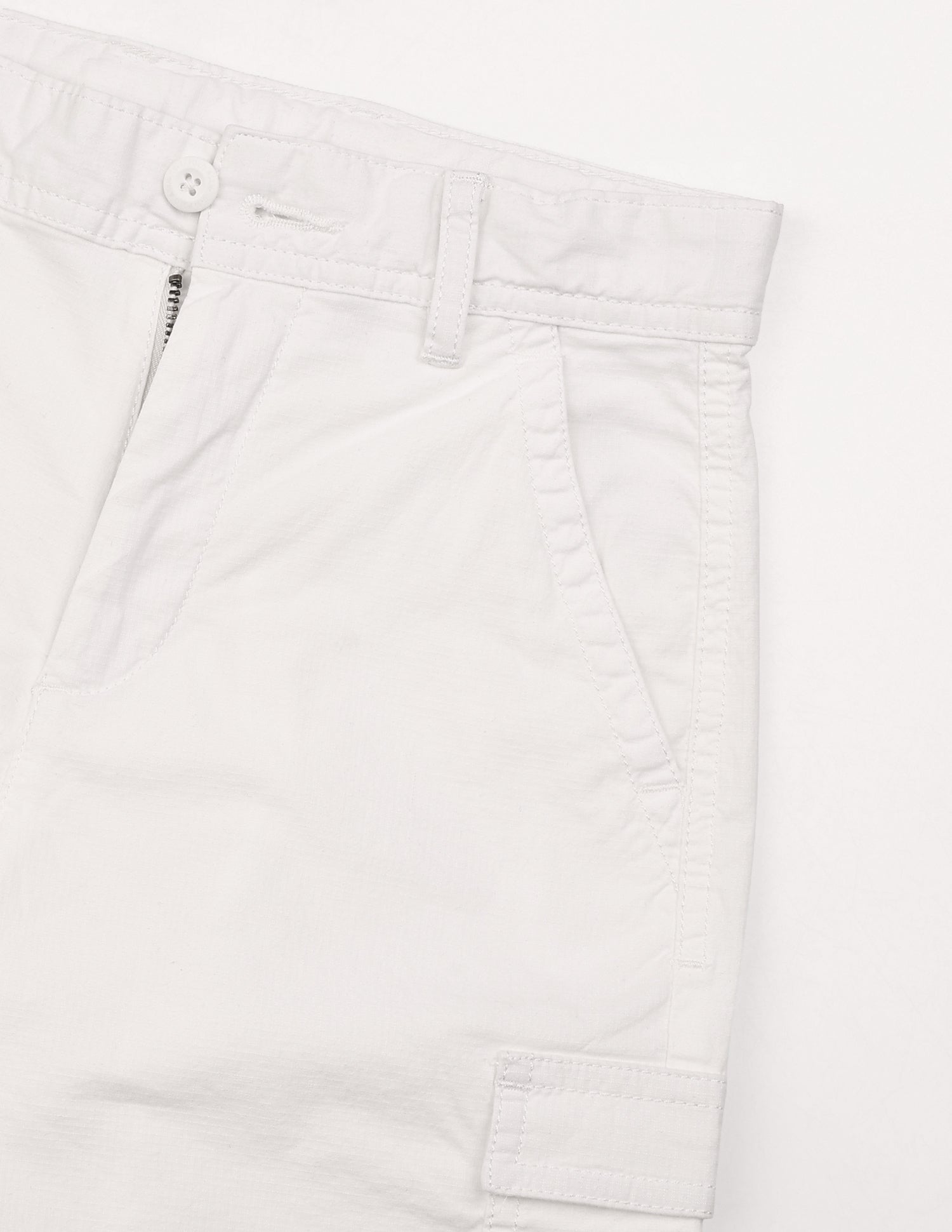Mid Rise Relaxed Fit Cargo Shorts Off White - U.S. Polo Assn. India | Large