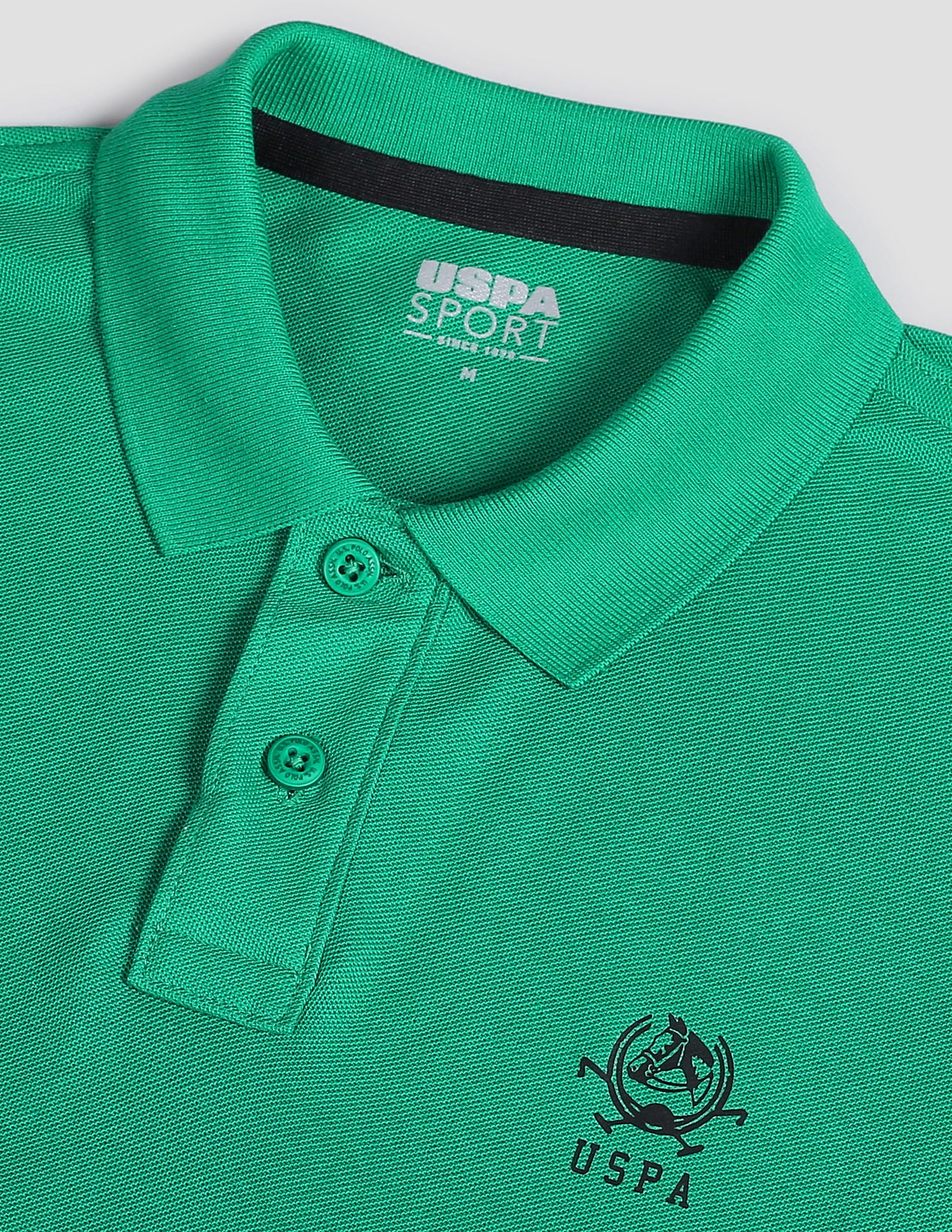 Diagonal Colour Block Active Polo Shirt Green - U.S. Polo Assn. India | Large