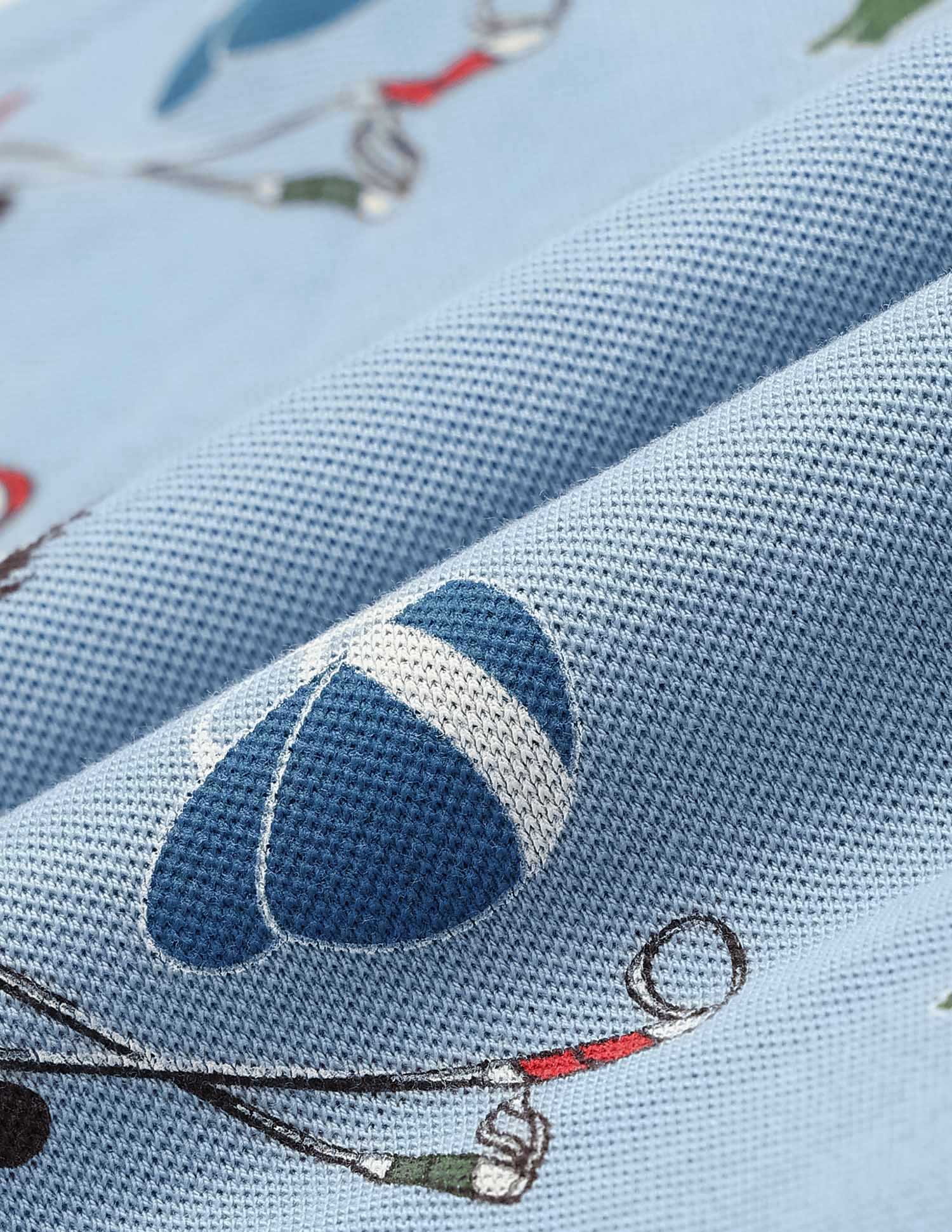 Boys All Over Printed Pure Cotton Polo Shirt Blue - U.S. POLO ASSN. | Large