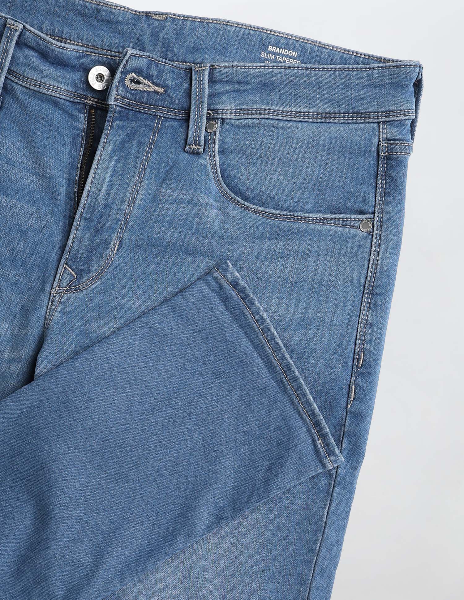 Brandon Slim-Tapered Fit Blue Jeans Light Blue - U.S. POLO ASSN. | Large