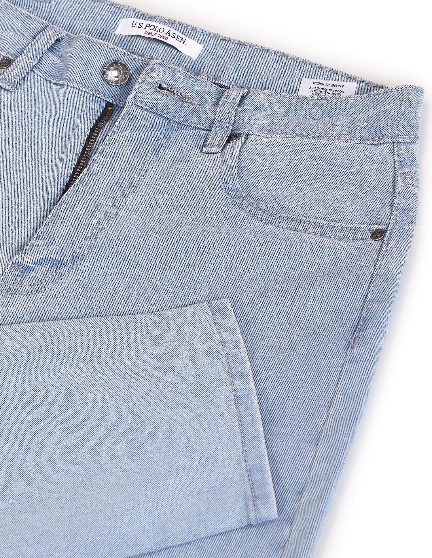 High Rise Mom Fit Jeans Light Blue - U.S. POLO ASSN. | Large