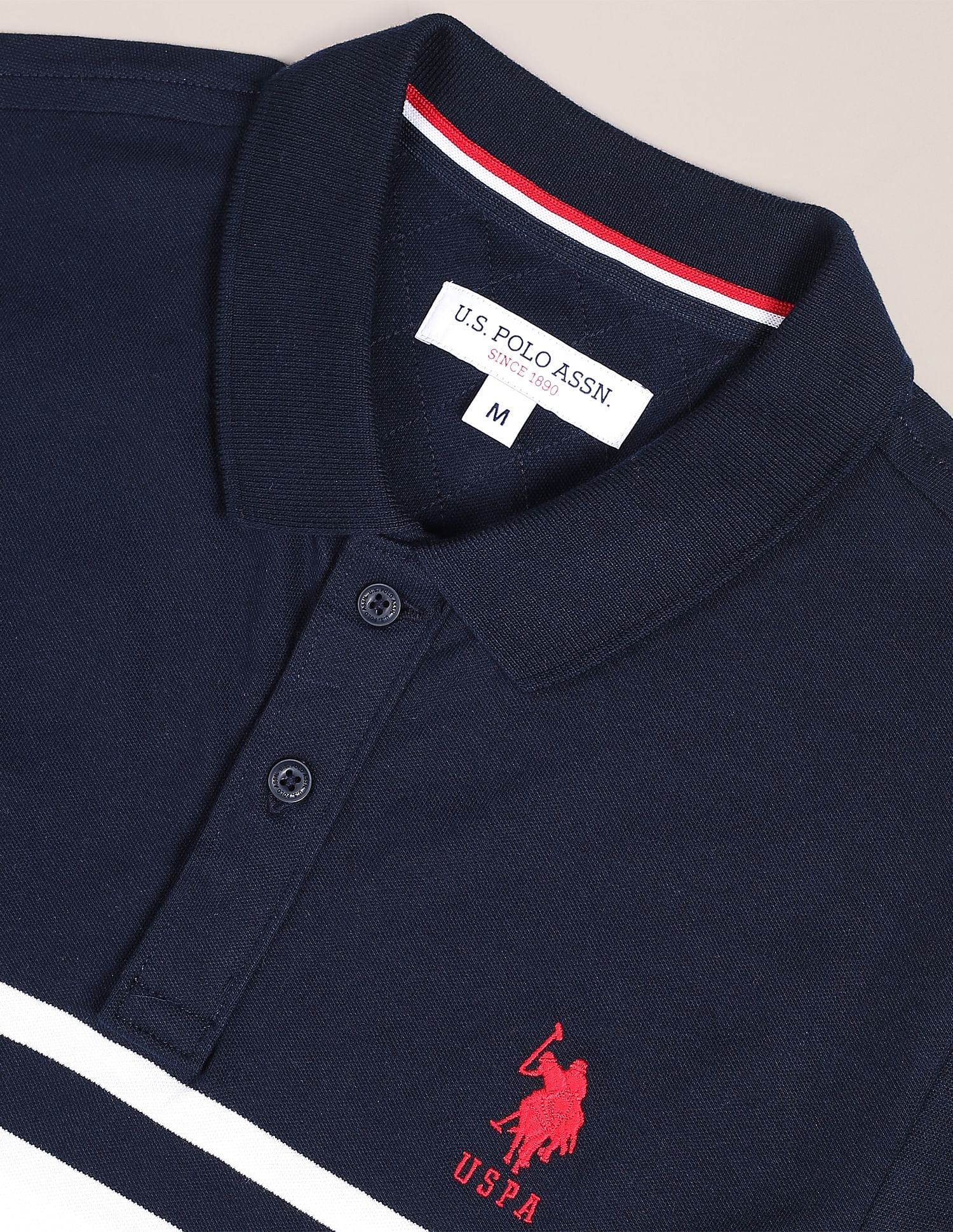 Engineered Stripe Stretch Polo Shirt Navy - U.S. POLO ASSN. | Large