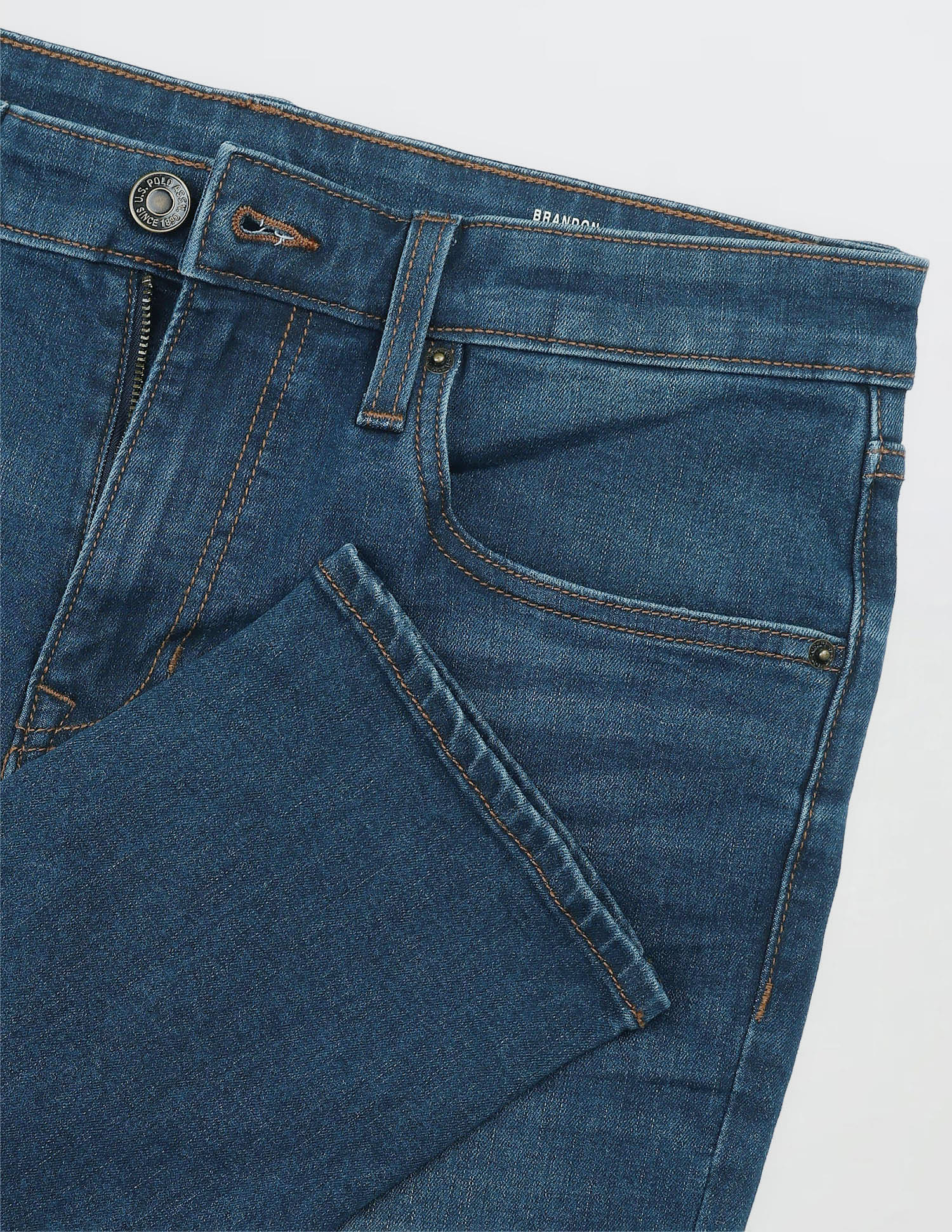 Solid Slim Fit Jeans Blue - U.S. Polo Assn. India | Large