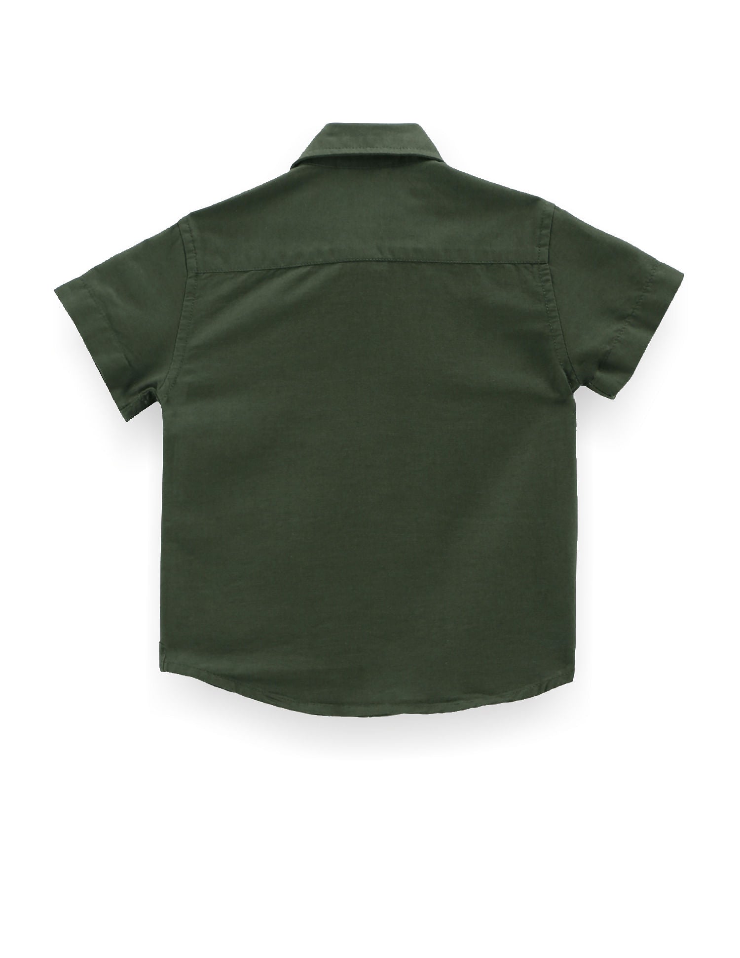 Boys Short Sleeve Cotton Shirt Dark Olive - U.S. POLO ASSN. | Large