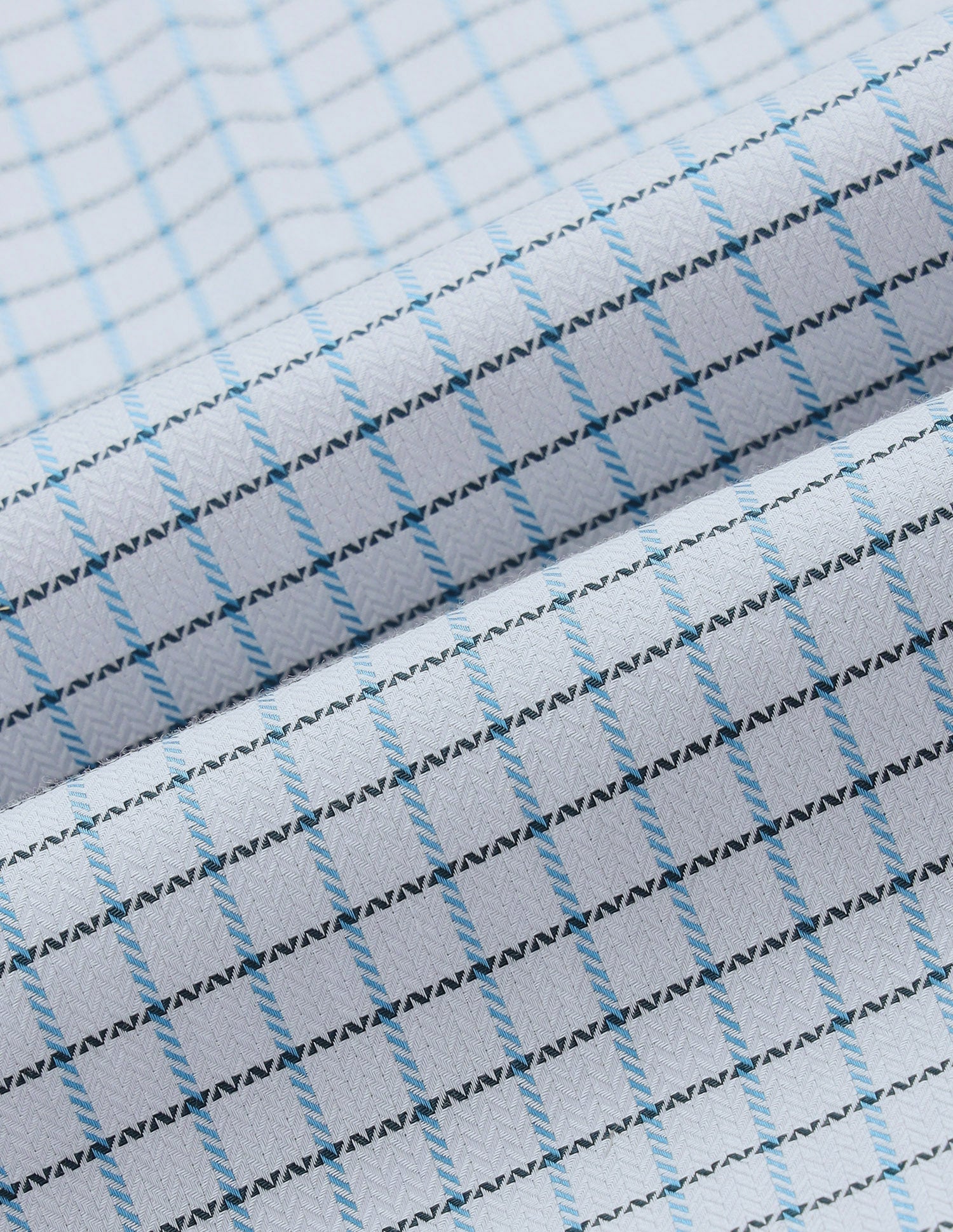 Twill Self Design Graph Checked Shirt Blue - U.S. Polo Assn. India | Large