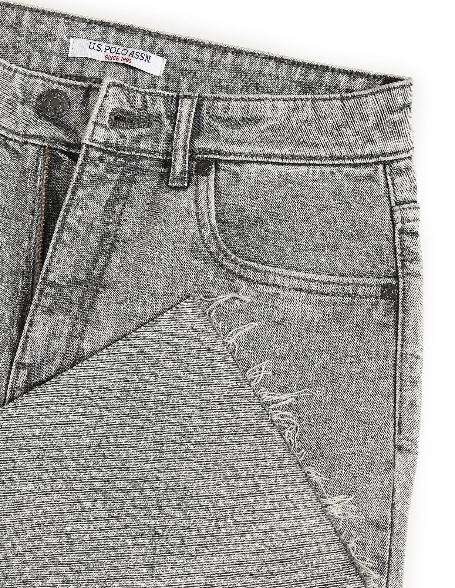 Bootcut Fit Acid Wash Jeans Grey - U.S. Polo Assn. India | Large