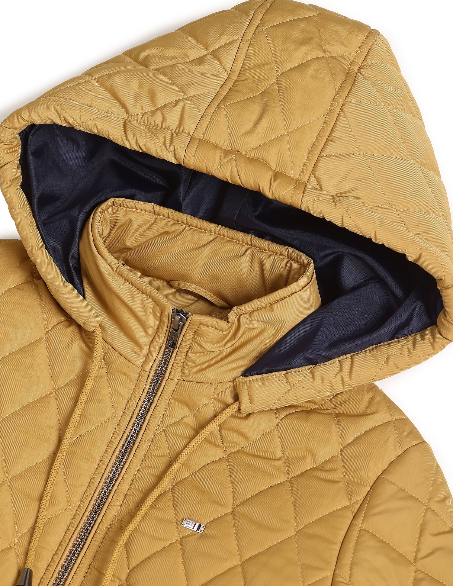 Solid High Neck Quilted Jacket Mustard - U.S. POLO ASSN. | Large