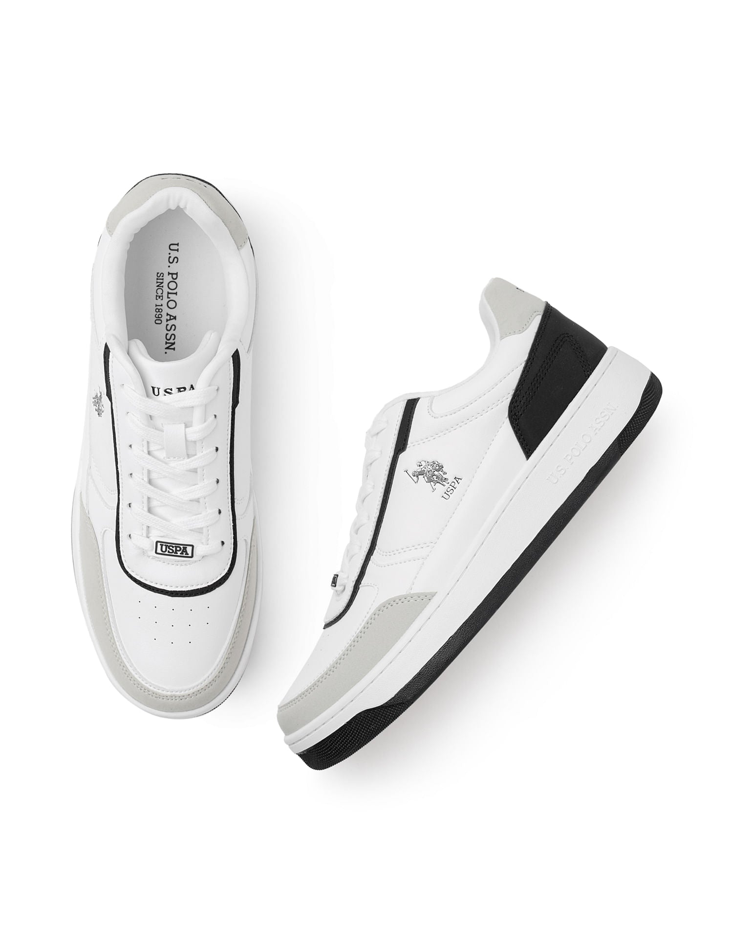 Men Trenno White Retro Court Sneakers White - U.S. POLO ASSN. | Large