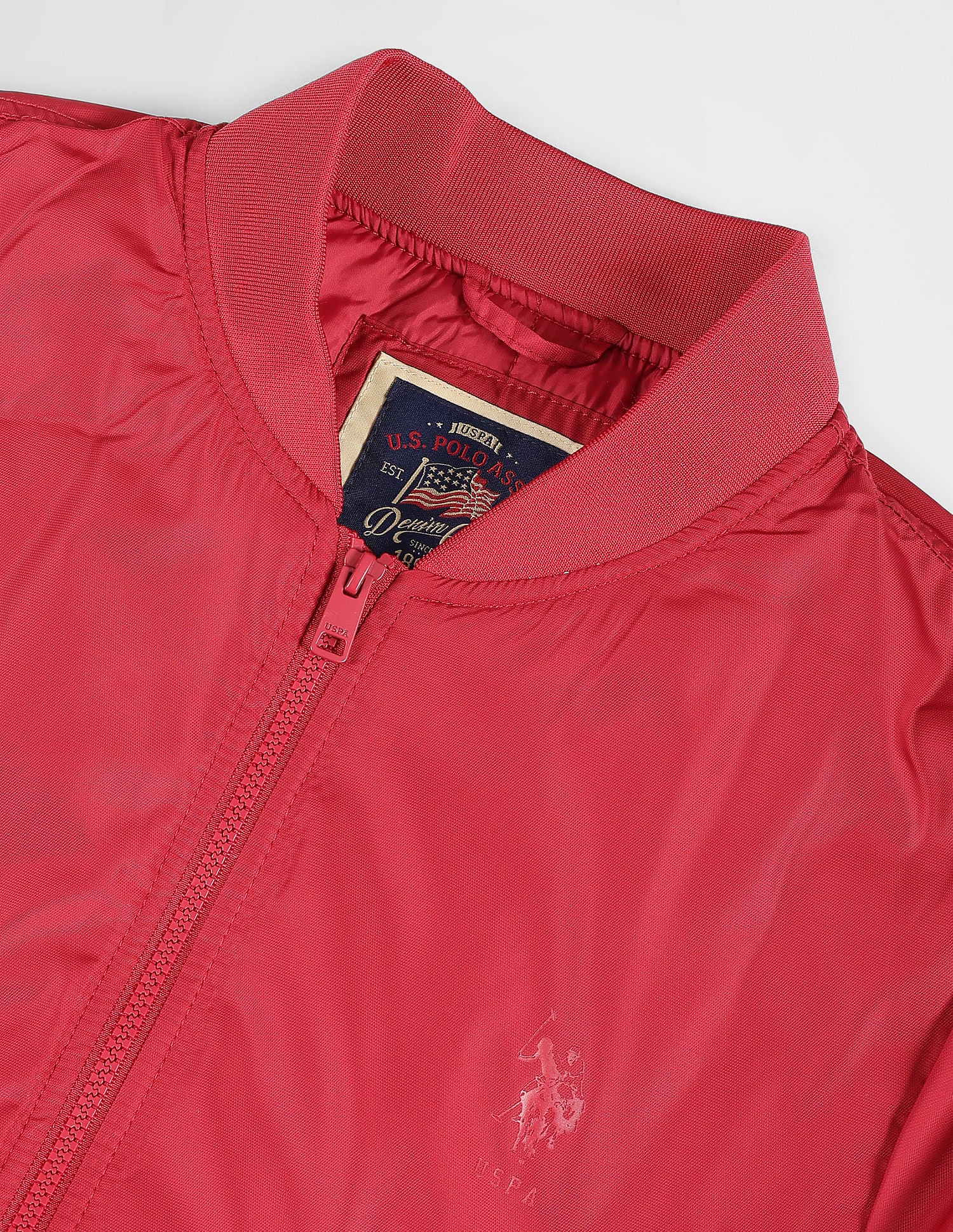 High Neck Long Sleeve Bomber Jacket Red - U.S. POLO ASSN. | Large