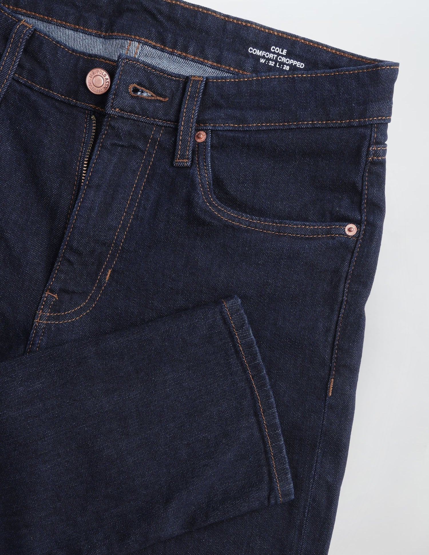 Cole Comfort Cropped Fit Blue Jeans Rinse Blue - U.S. Polo Assn. India | Large