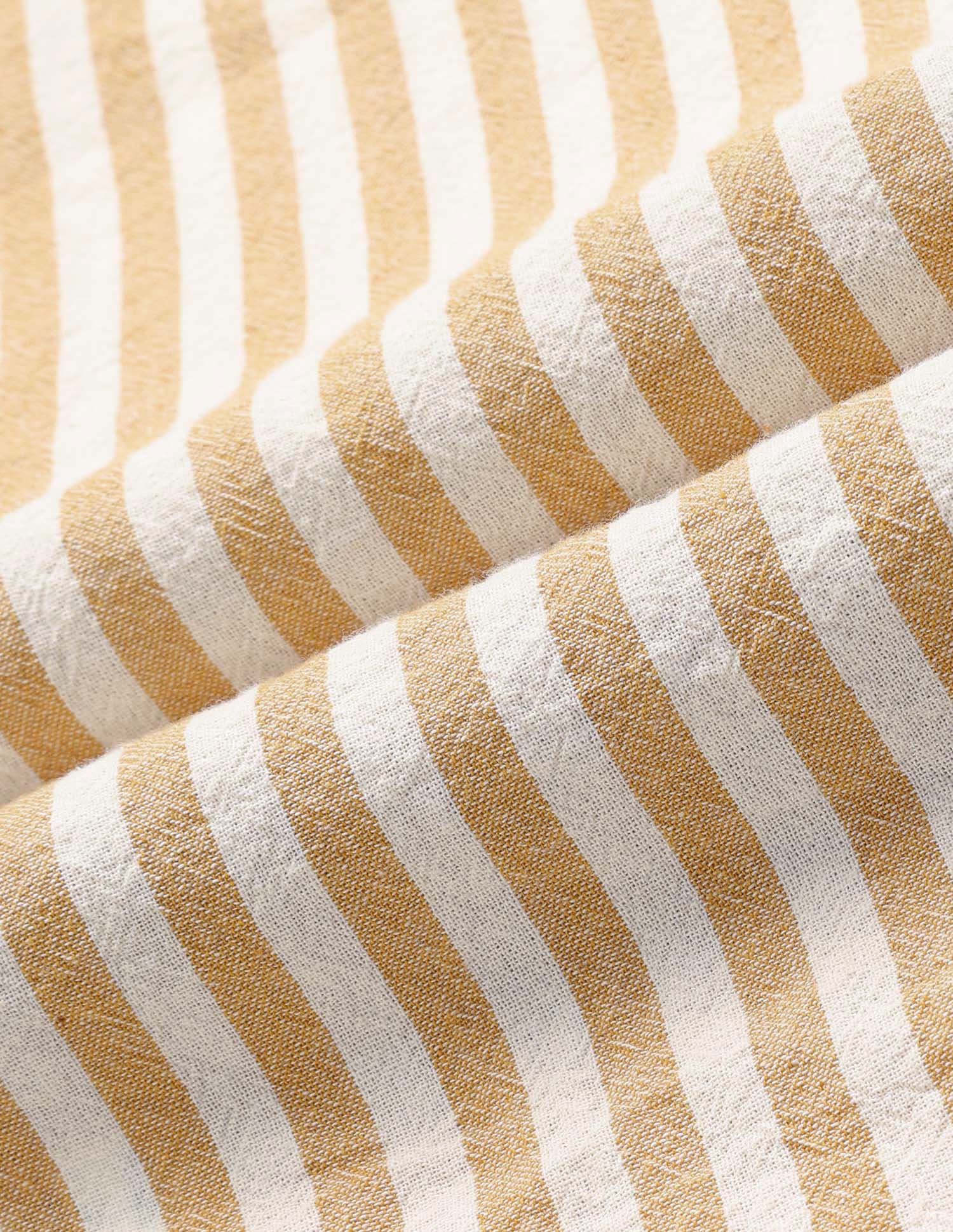 Boys Vertical Striped Boxy Fit Shirt Mustard - U.S. POLO ASSN. | Large