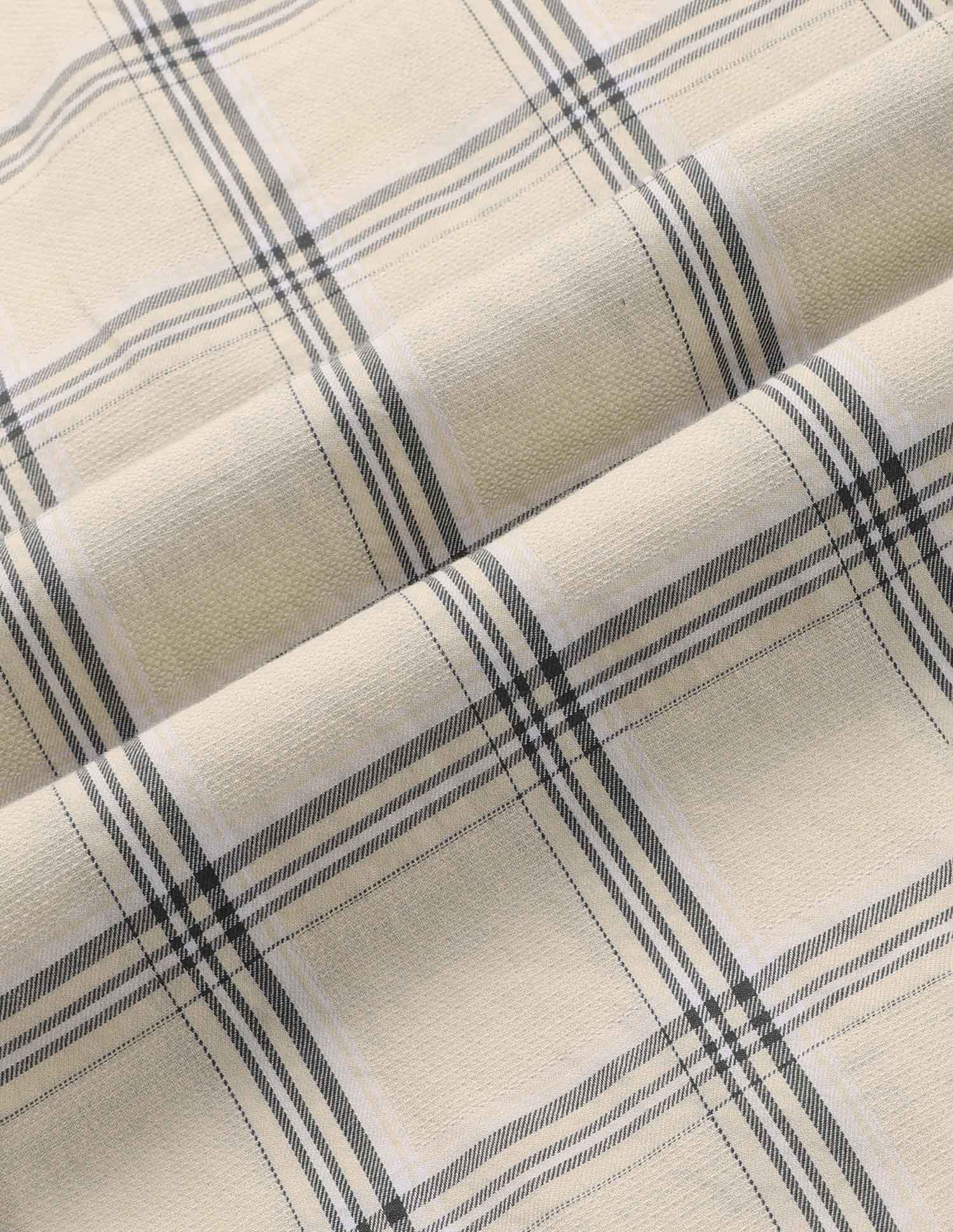 Grid Tattersall Checked Tailored Fit Shirt Ecru - U.S. POLO ASSN. | Large