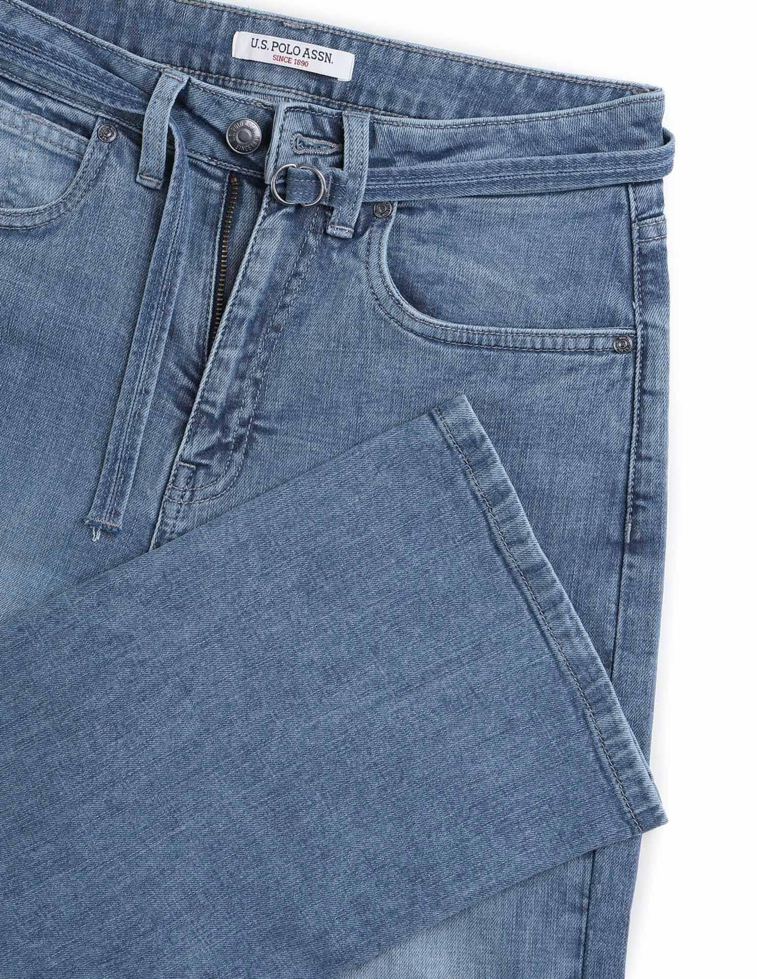 High Rise Straight Fit Jeans Blue - U.S. POLO ASSN. | Large