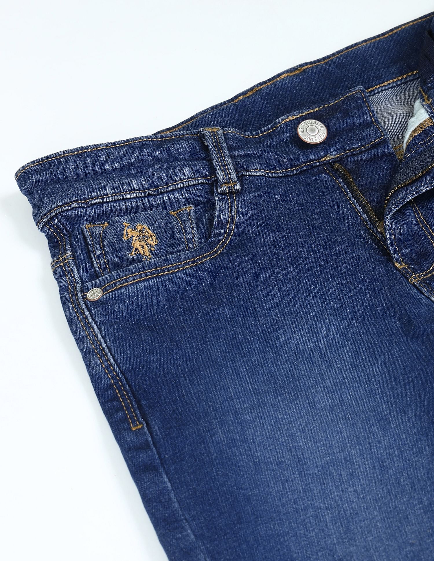 Slim Fit Stone Washed Jeans Me. Blue - U.S. POLO ASSN. | Large