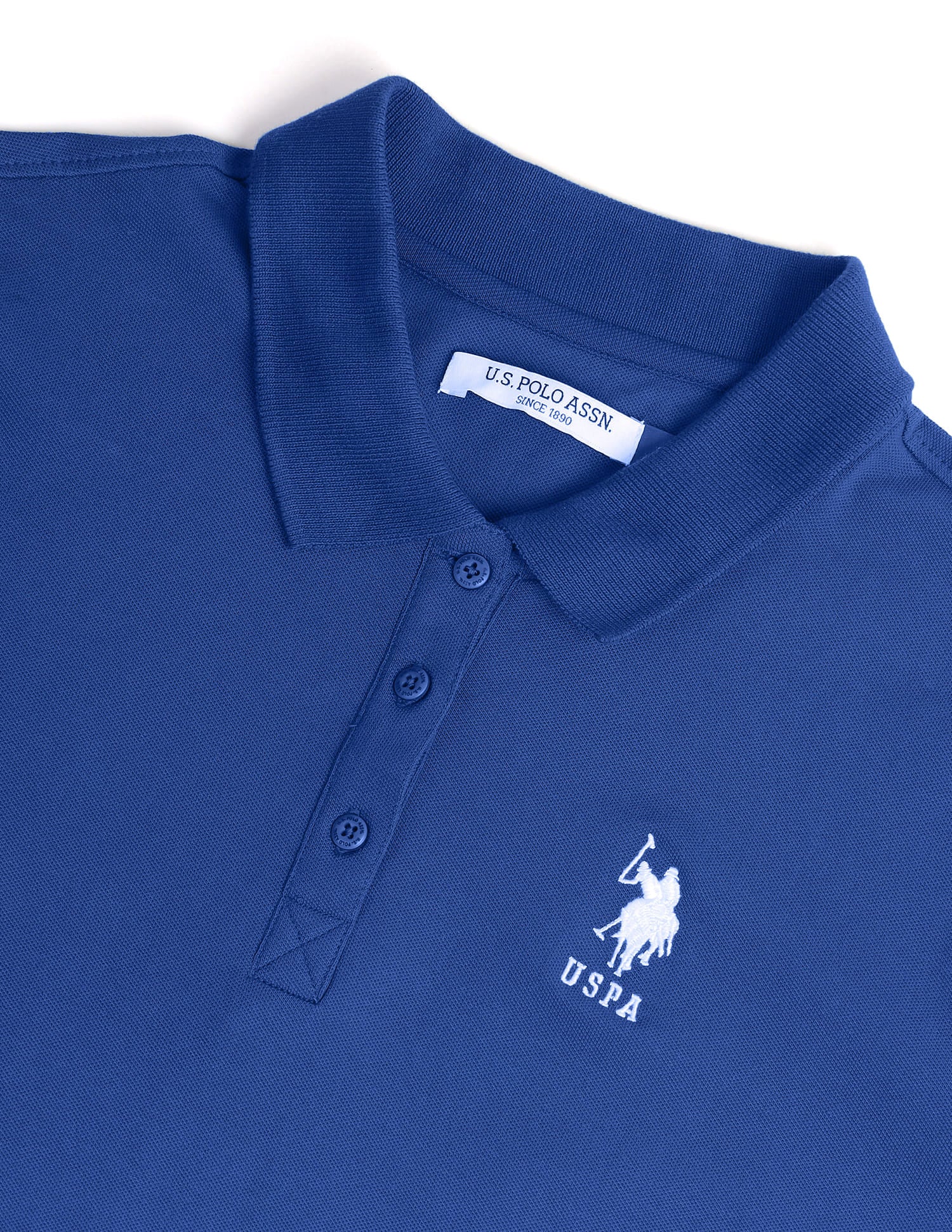 Cotton Stretch Logo Polo Shirt Blue - U.S. Polo Assn. India | Large