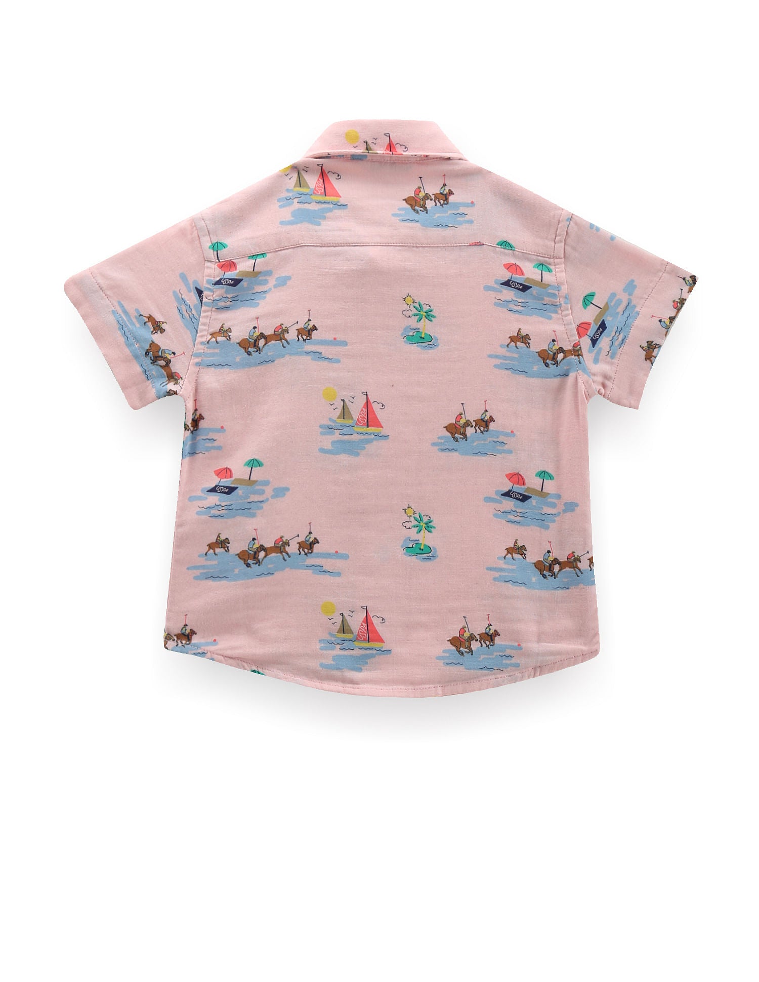 Boys Graphic Print Cotton Shirt Pink - U.S. POLO ASSN. | Large