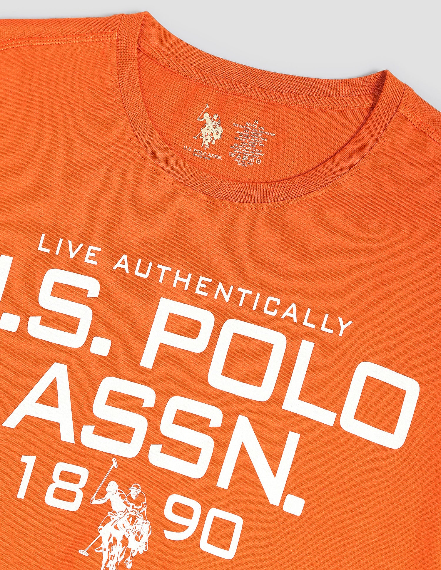 Crew Neck Tri Blend I682 Lounge T-Shirt - Pack Of 1 Orange - U.S. POLO ASSN. | Large