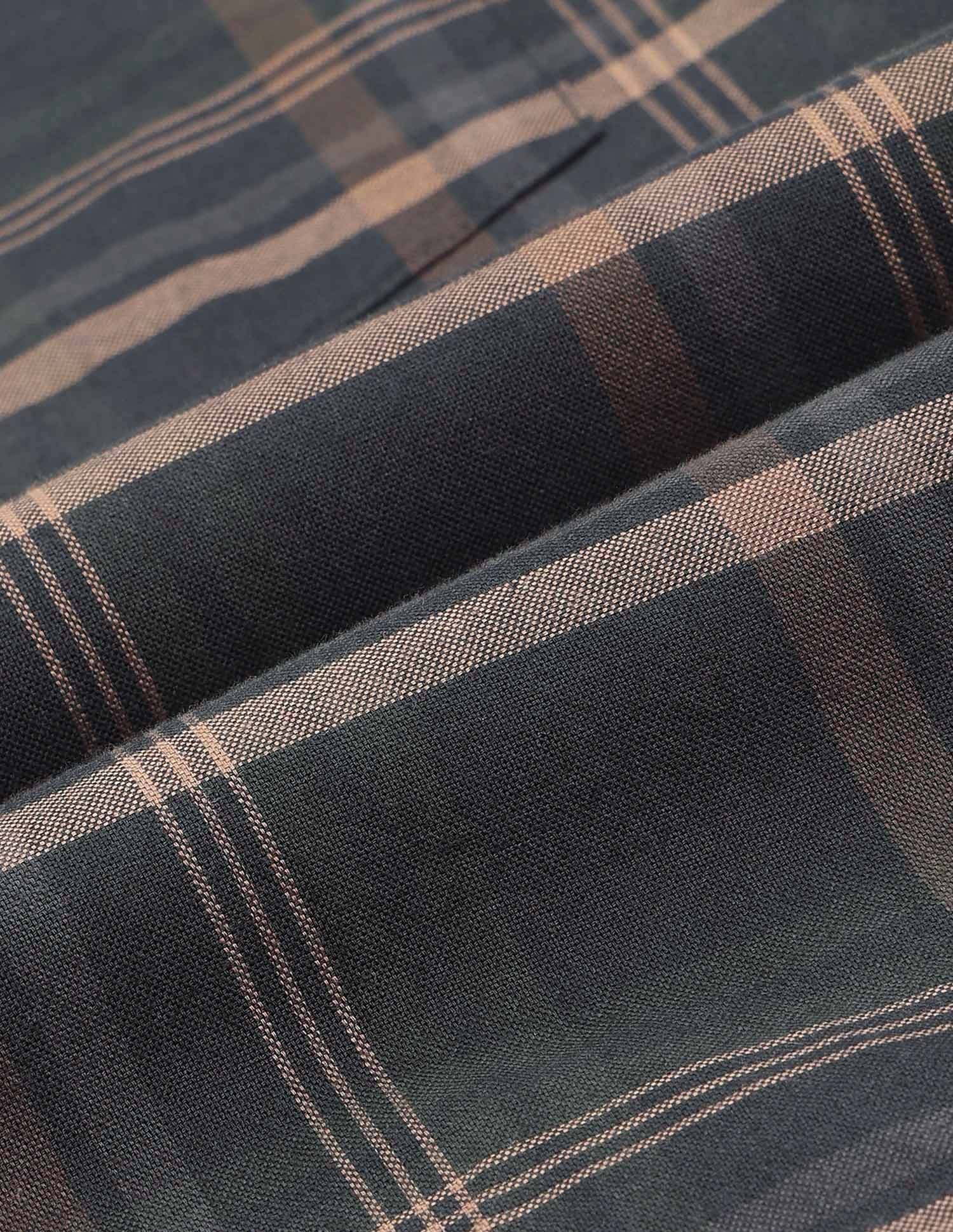 Grid Tattersall Checked Tailored Fit Shirt Ivory - U.S. POLO ASSN. | Large