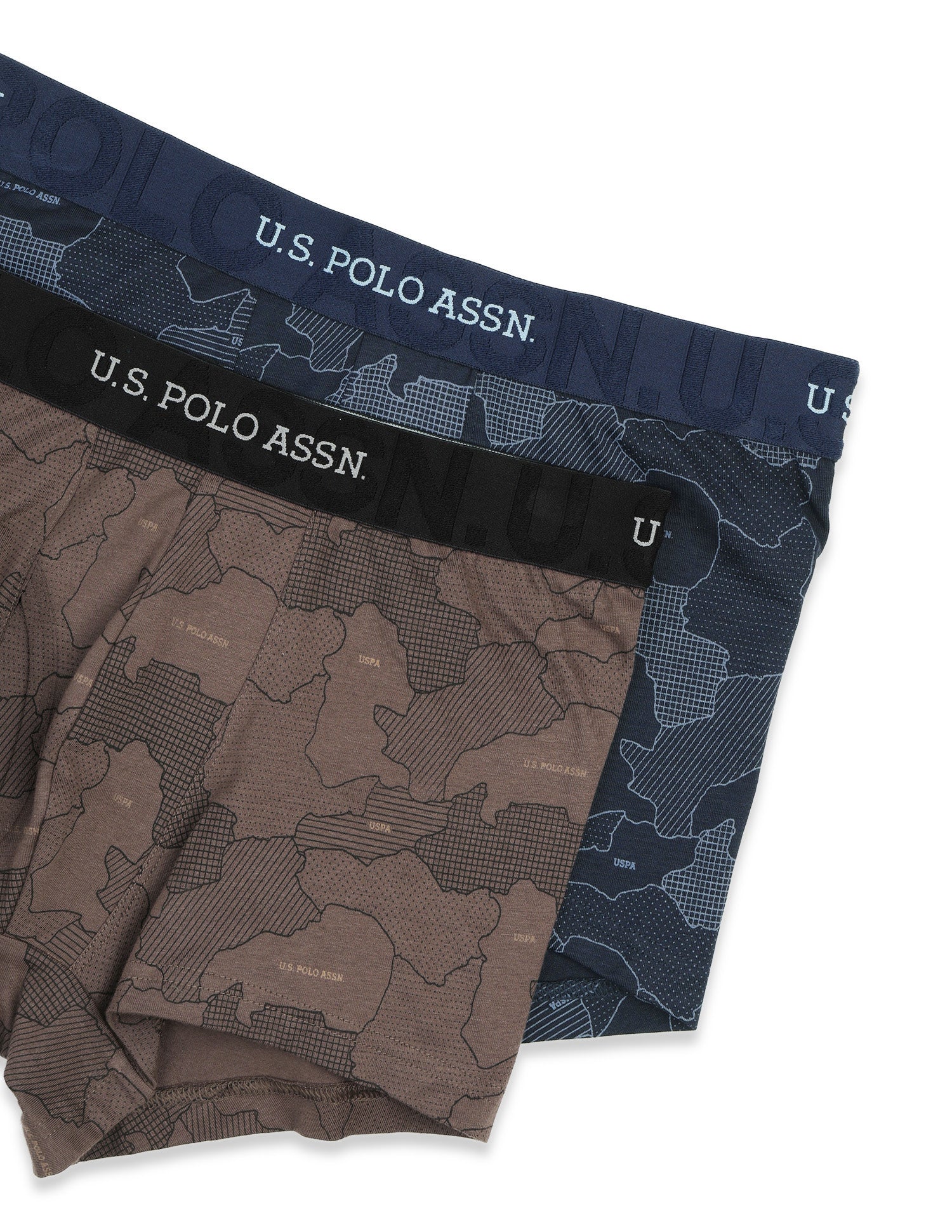 Printed Cotton Stretch Essential OET22 Long Trunk - Pack Of 2 Oceana/Bracken - U.S. Polo Assn. India | Large