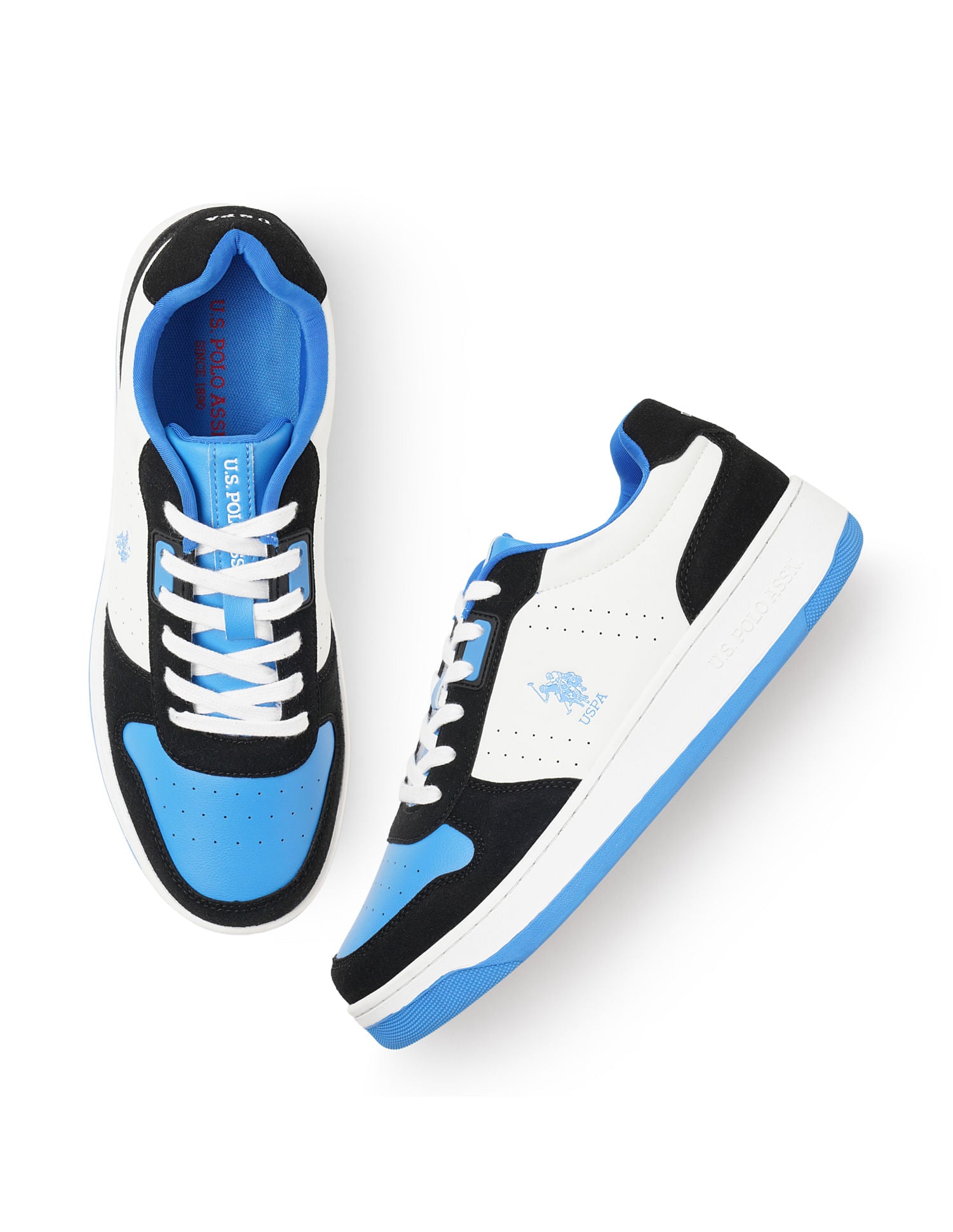 Men Oakley Blue Retro Court Sneakers Blue - U.S. POLO ASSN. | Large